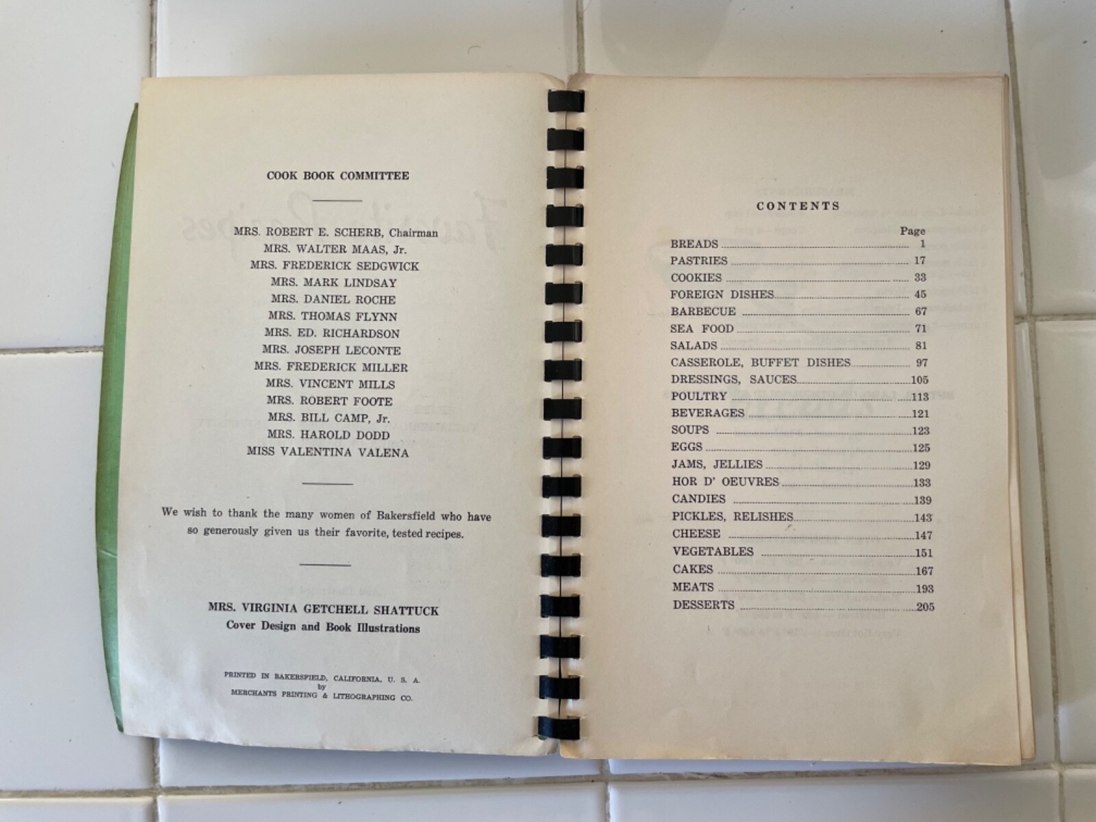 Vintage “Favorite Recipes” by The AAUW of Bakersfield Cookbook 231 Pages