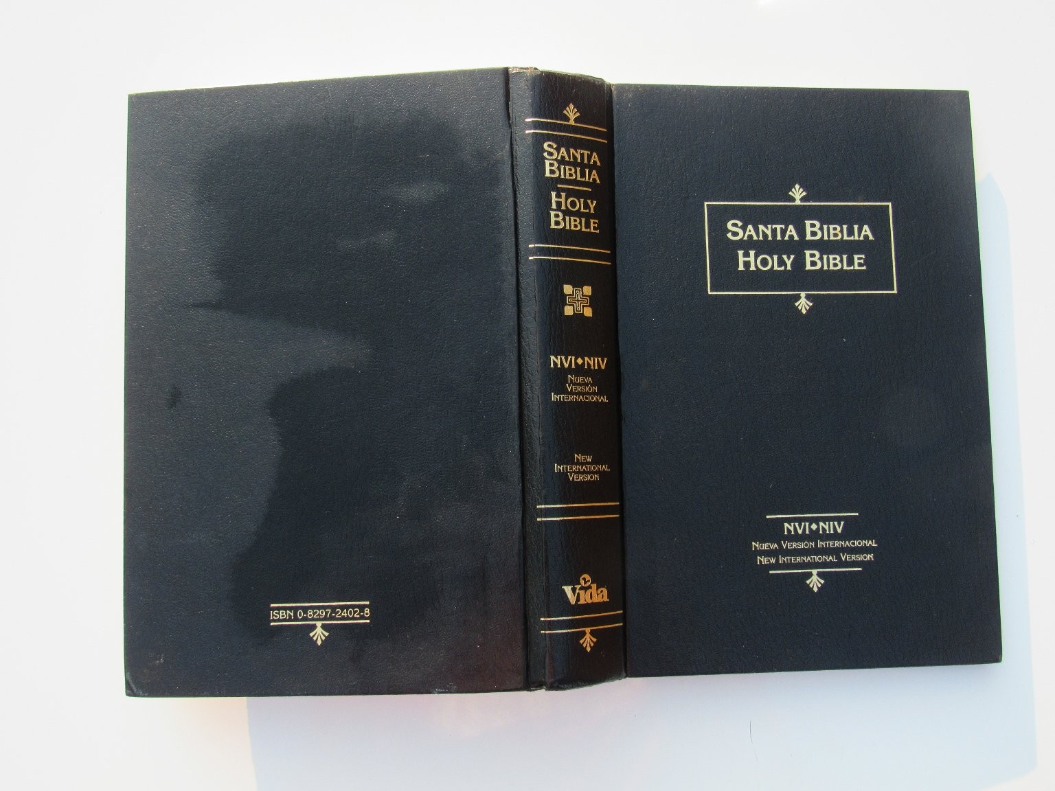 Santa Biblia Holy Bible NVI NIV Spanish English Bilingual 1999 Vida Inscribed