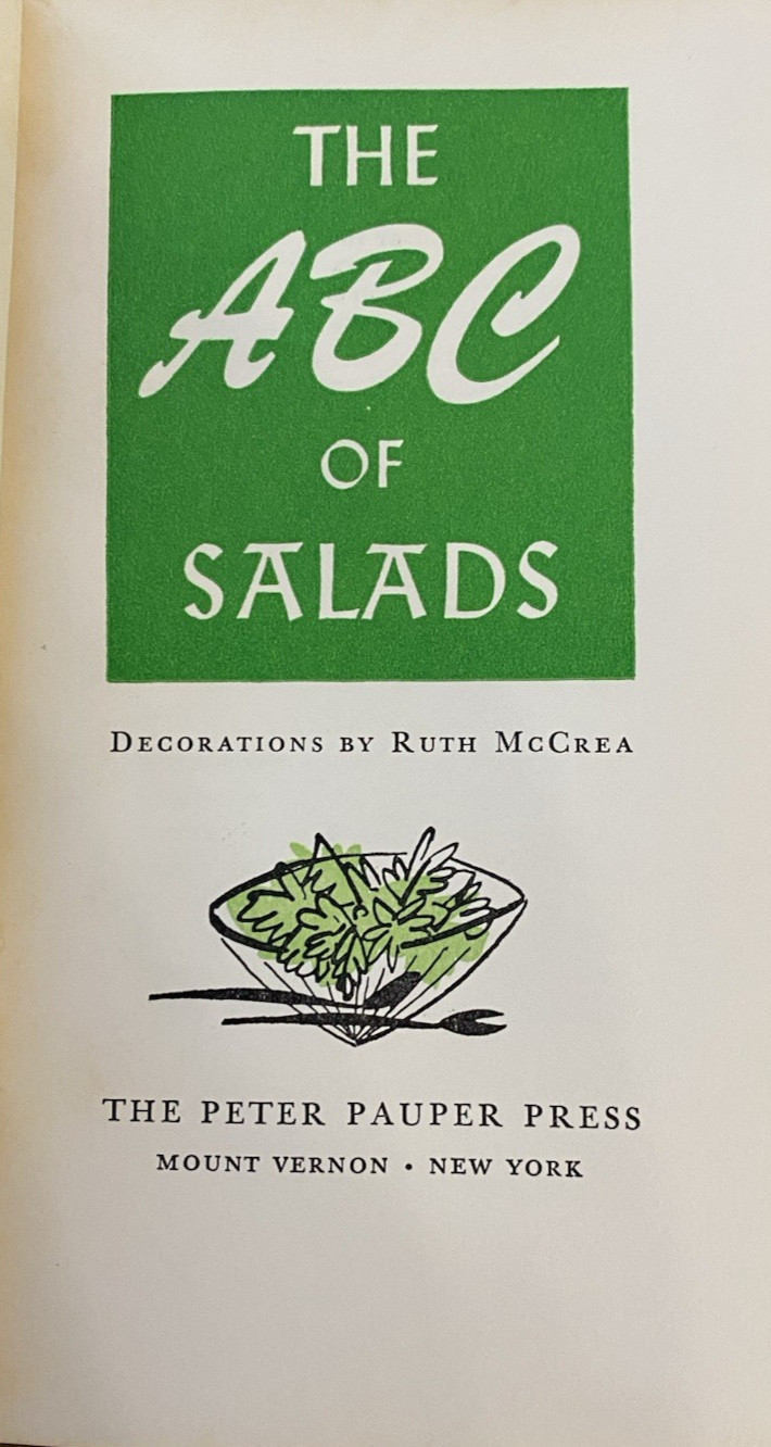 “The ABC of Salads” Peter Pauper Press 1958 Small Hardcover Cookbook Vintage