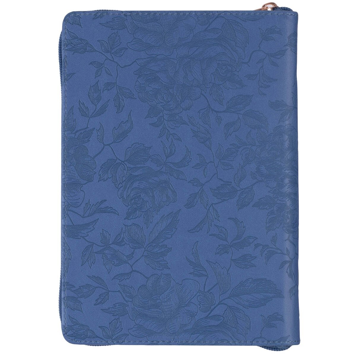 Blue Vegan Leather Zipped Journal, Inspirational Women’s Notebook The Lord Will