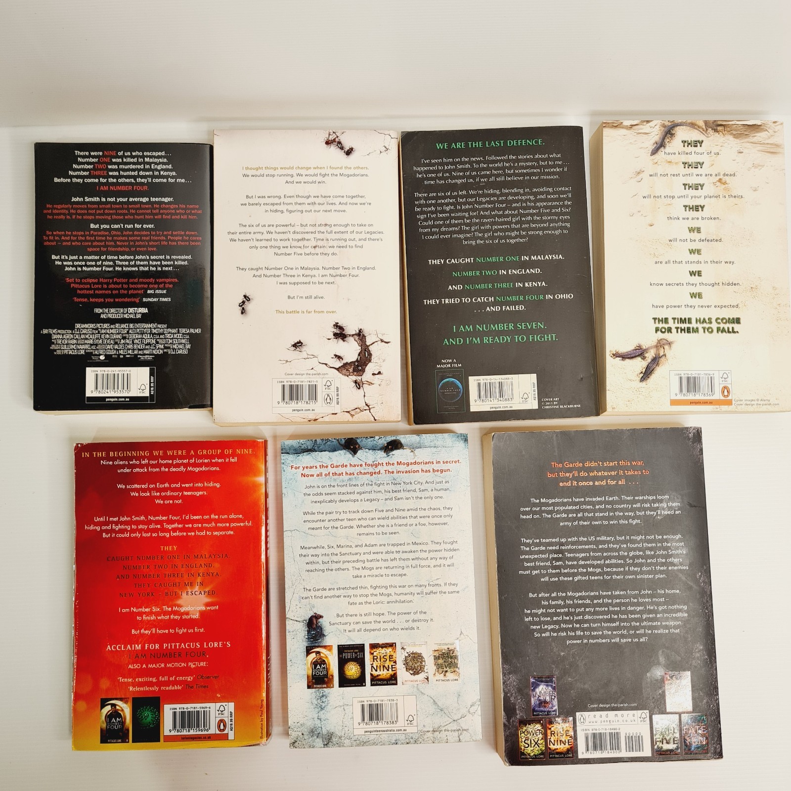 Pittacus Lore 7 x Lorien Legacies Series paperback | Sci Fi, Fantasy, dystopian