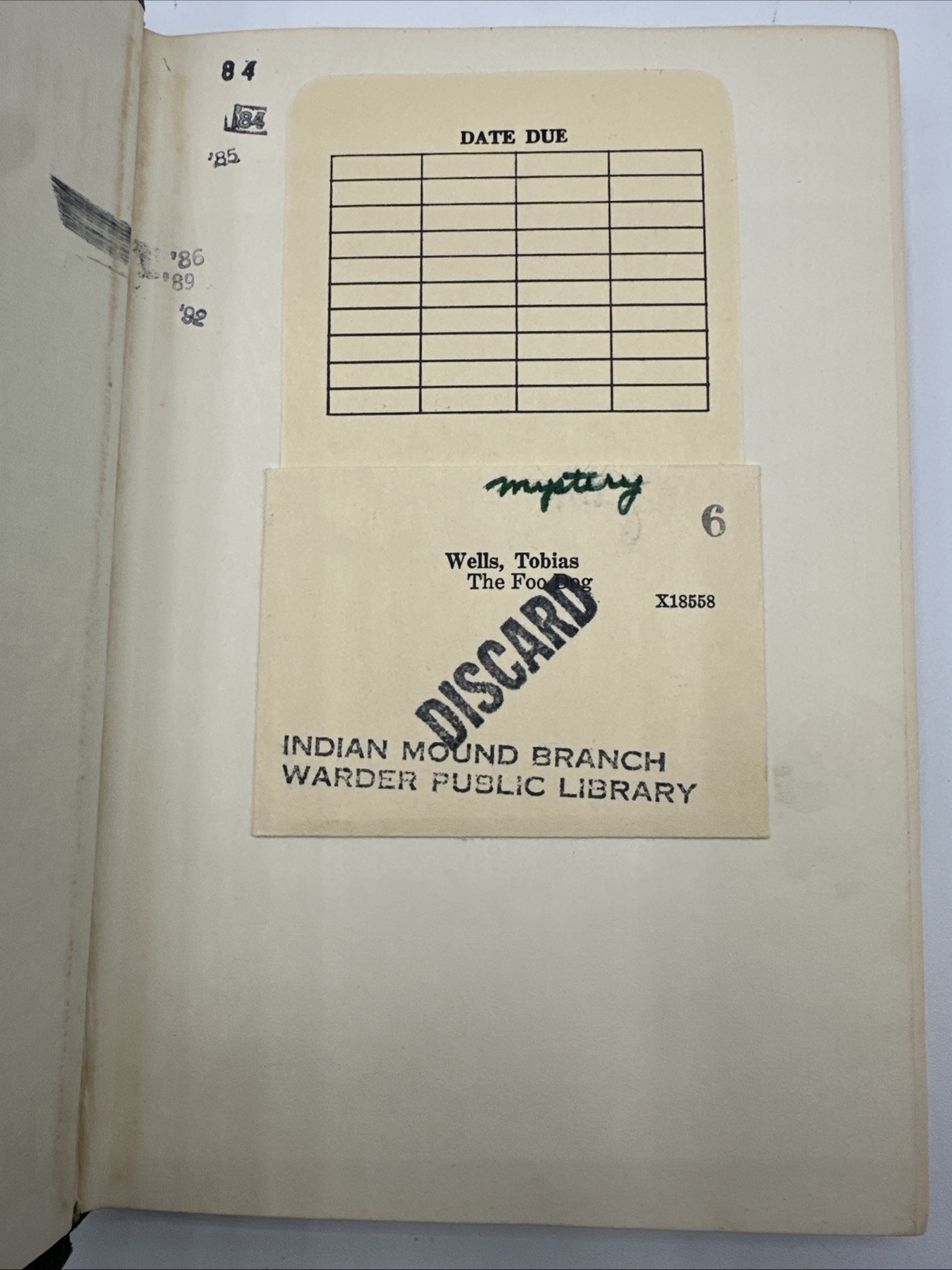 The Foo Dog Tobias Wells First Edition 1971 A Pseudonym 159 Pages