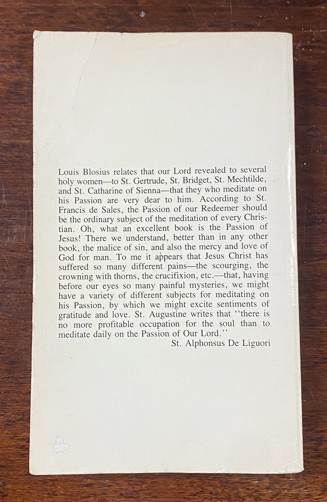 1983 THE PASSION AND DEATH OF JESUS CHRIST ALPHONSUS DE LIGUORI PAPERBACK BOOK