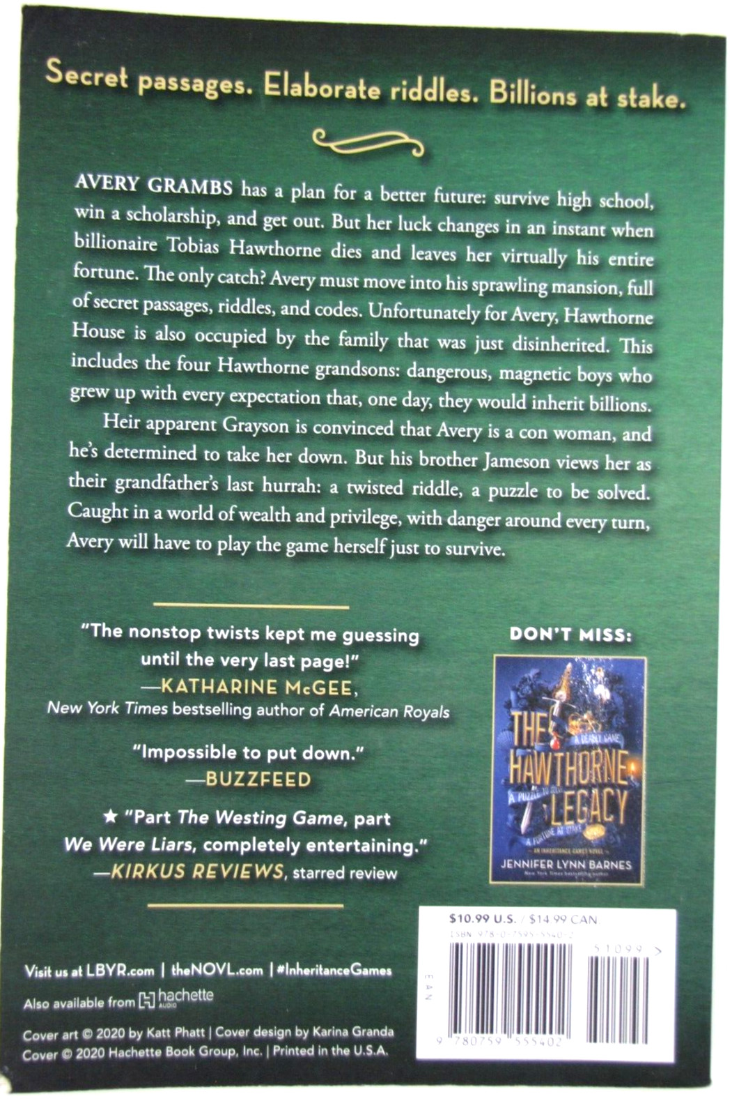 The Inheritance Games: 1 by Barnes, Jennifer Lynn Paperback / softback Book The