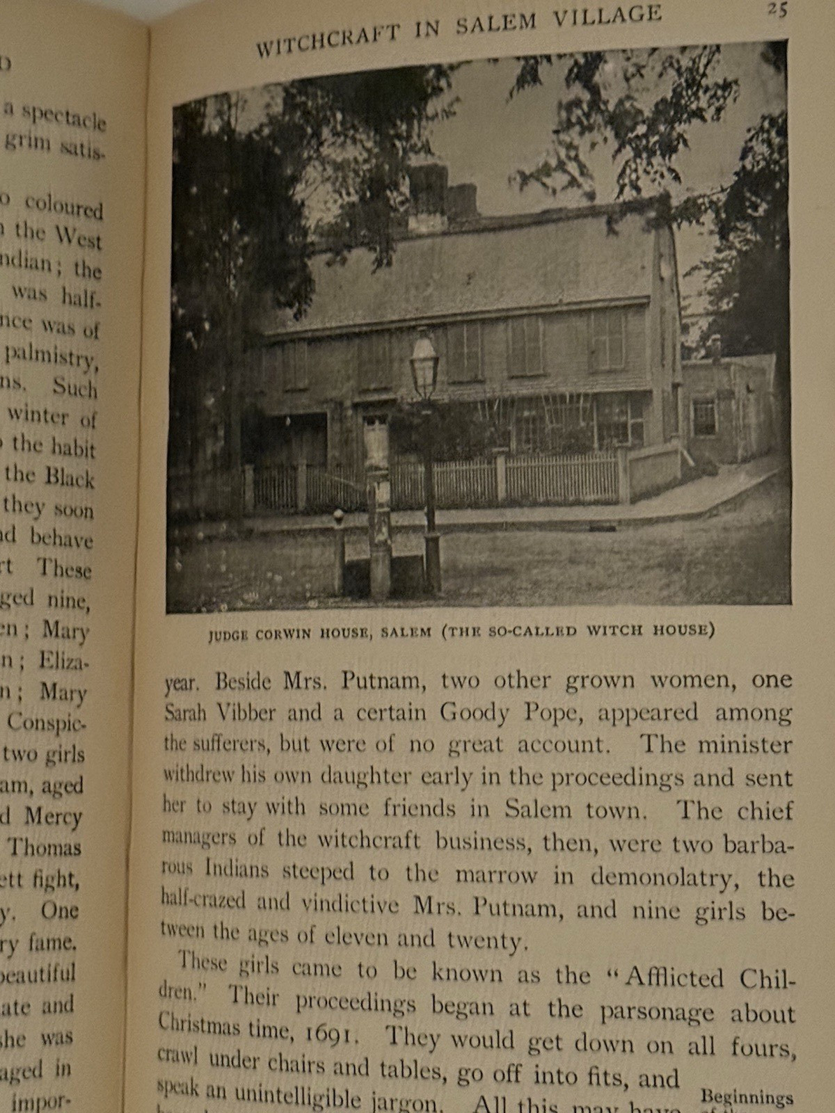 WITCHCRAFT IN SALEM VILLAGE By John Fiske – 1904 Second Edition