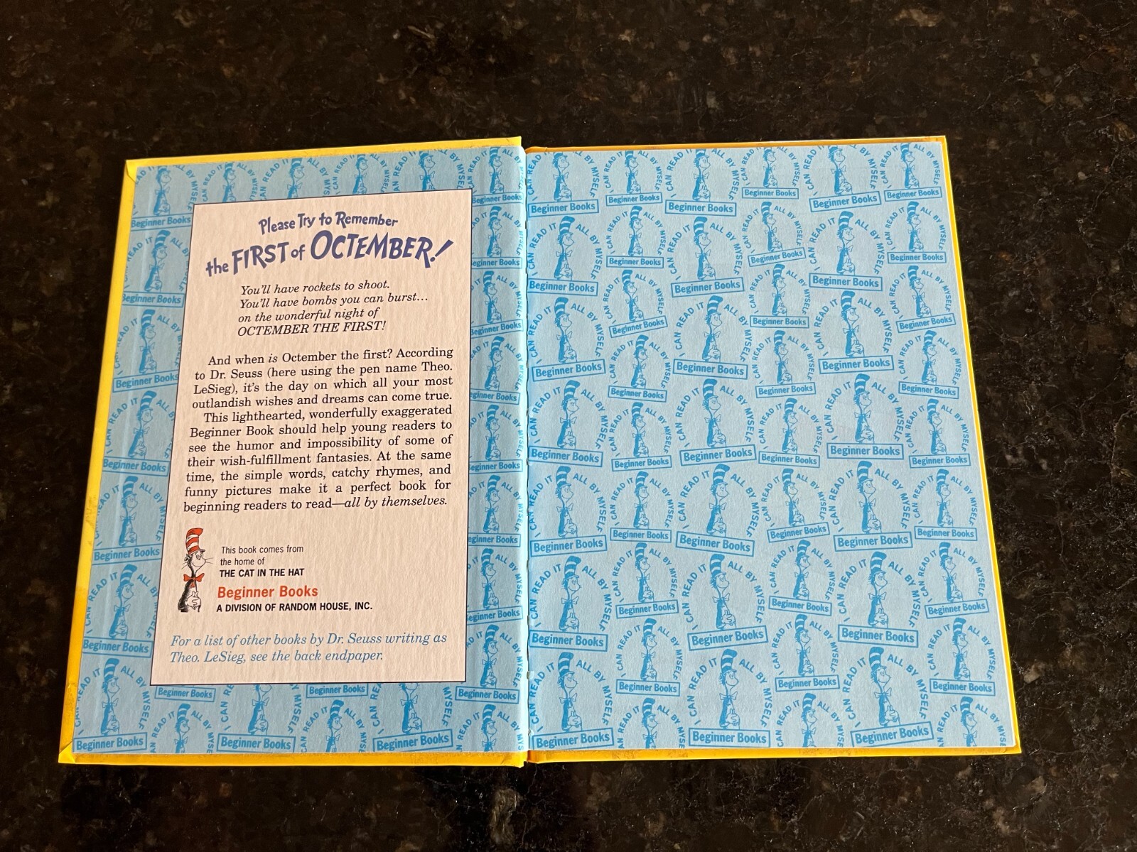 Please try to remember the first of Octember! LeSieg Seuss book 6.75″x9.25″ #1