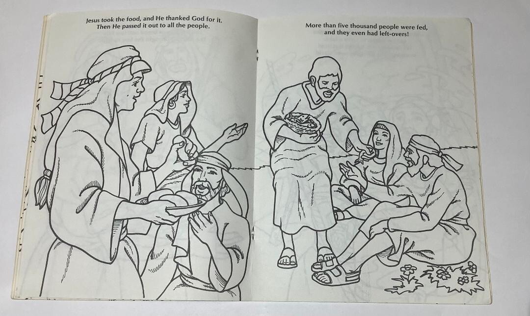 Vintage Life of Jesus Bible Story Coloring Book Warner Press 1988