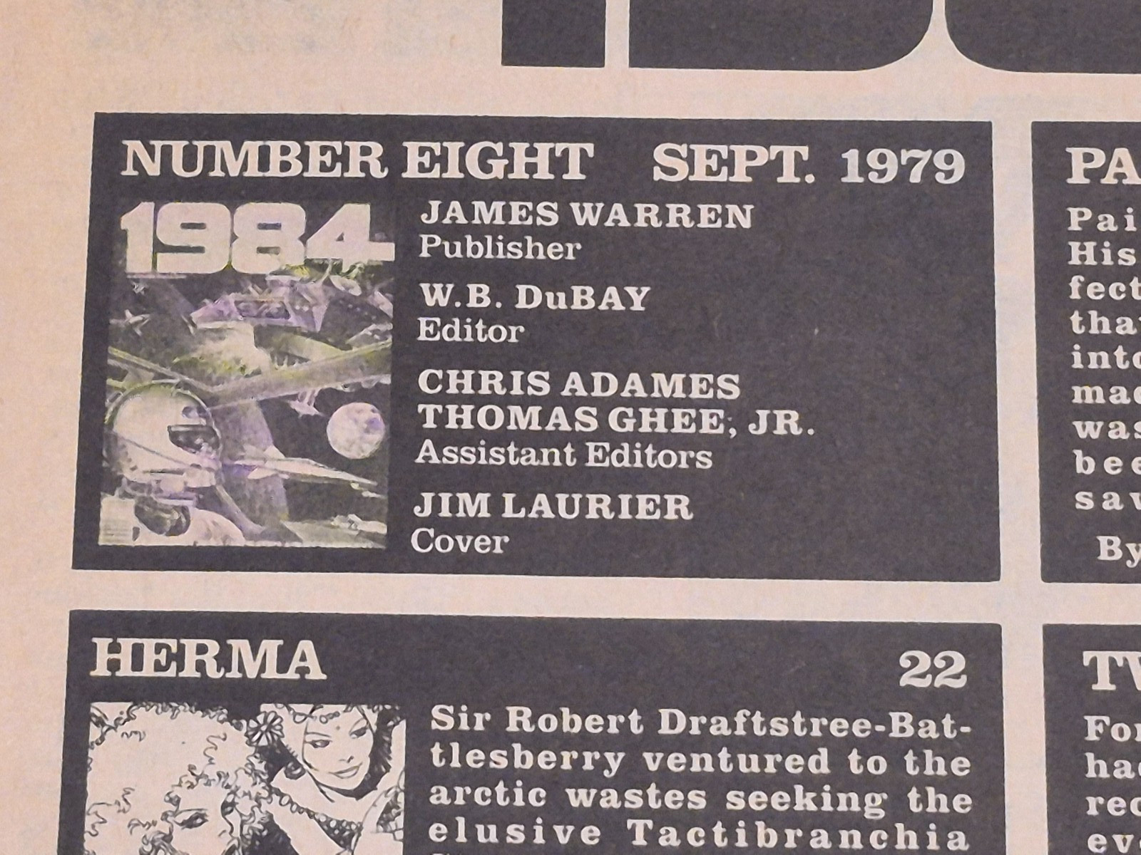 1984: Provacative Illustrated Adult Fantasy. No. 8 Comic. A Warren Magazine 1979