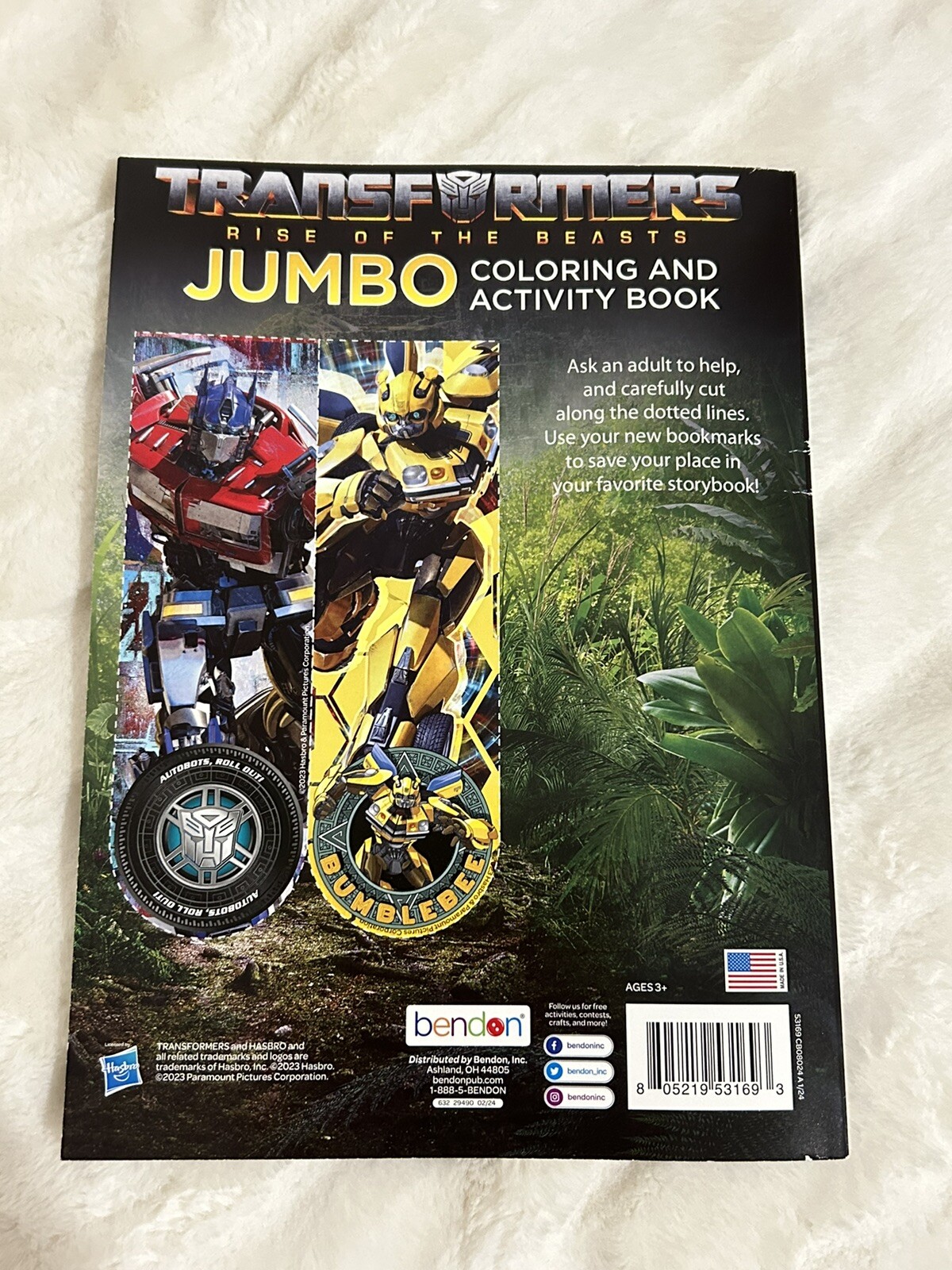 Transformers Rise Of The Beasts Jumbo Coloring&Activity Book 2 Pcs(Made In USA)