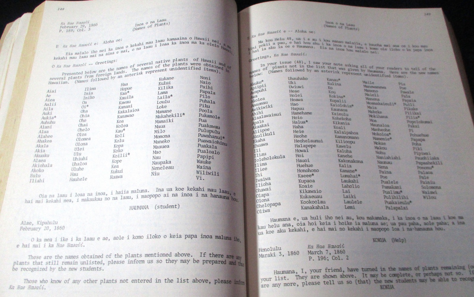 SCARCE 1976 Hawaiian Language Newspapers of 1834-1948 Rubellite Johnson Bilingua