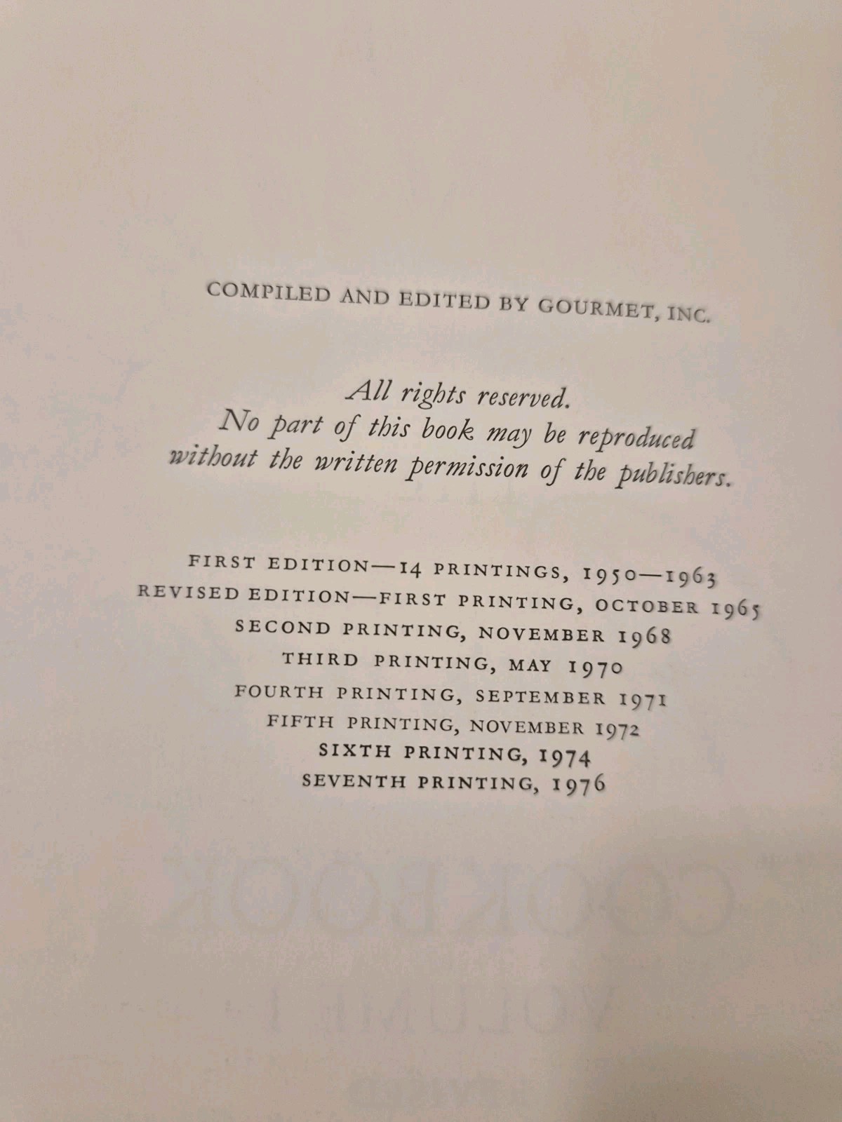 The Gourmet Cookbook Volume 1 & 2 Hardcover Vintage Set Revised Clean