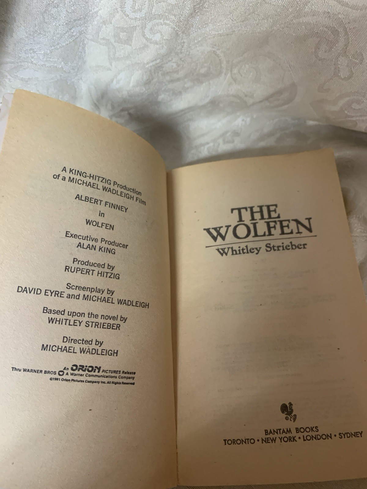 The Wolfen by Whitley Strieber Bantam 1978 Paperback Movie Novel 6th Print