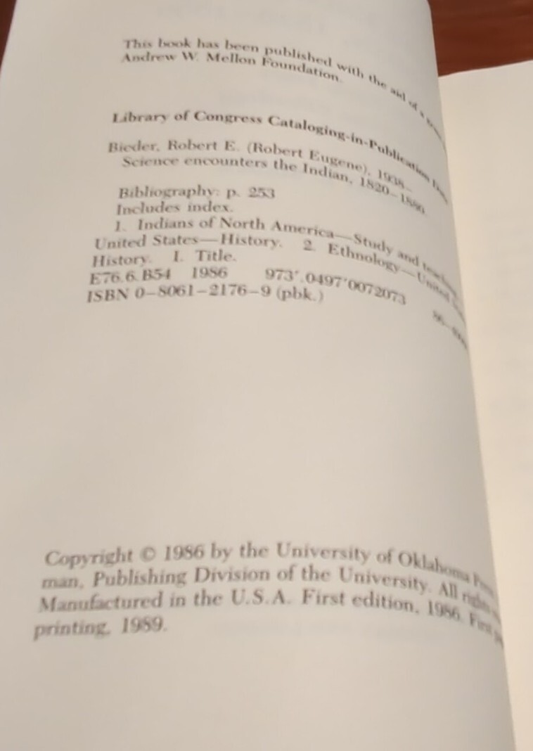 Science Encounters the Indian, 1820-1880: The Early Years of American Ethnology