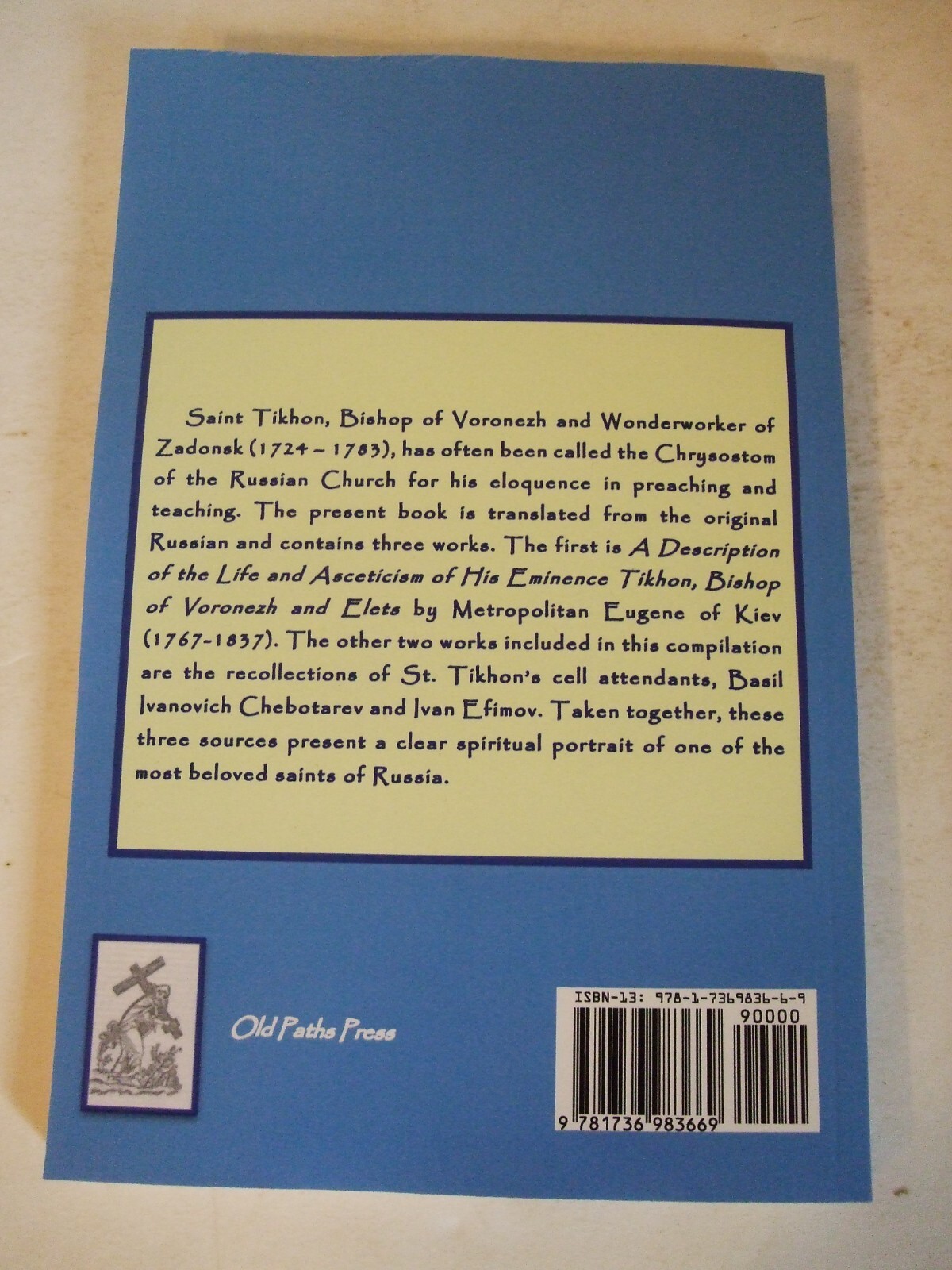 Earliest Lives of Saint Tikhon of Zadonsk. Orthodox. Newly Translated.