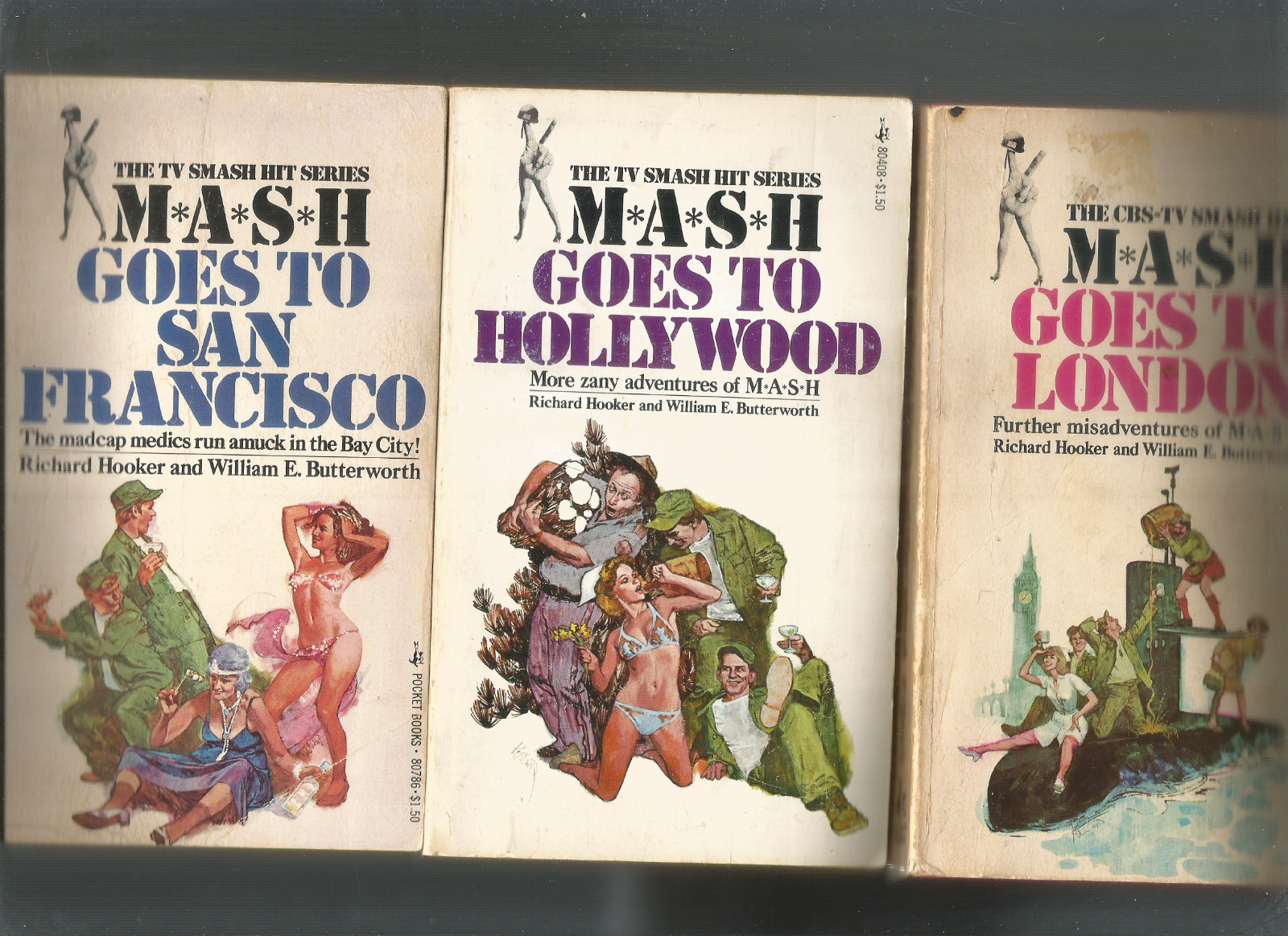 MASH ” LOT OF 13 PB -TV TIE-IN – RICHARD HOOKER + W.BUTTERWORTH 1970’S SERIES