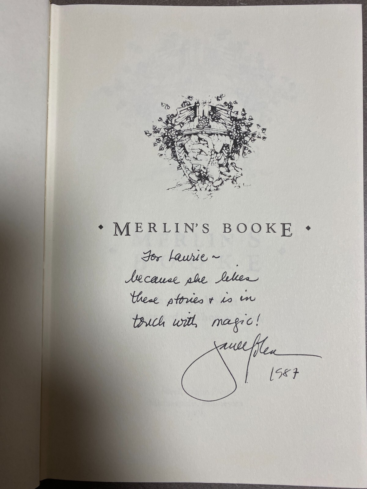 Merlin’s Booke by Jane Yolen, Signed, 1st HB, SteelDragon Press, 1986, GD