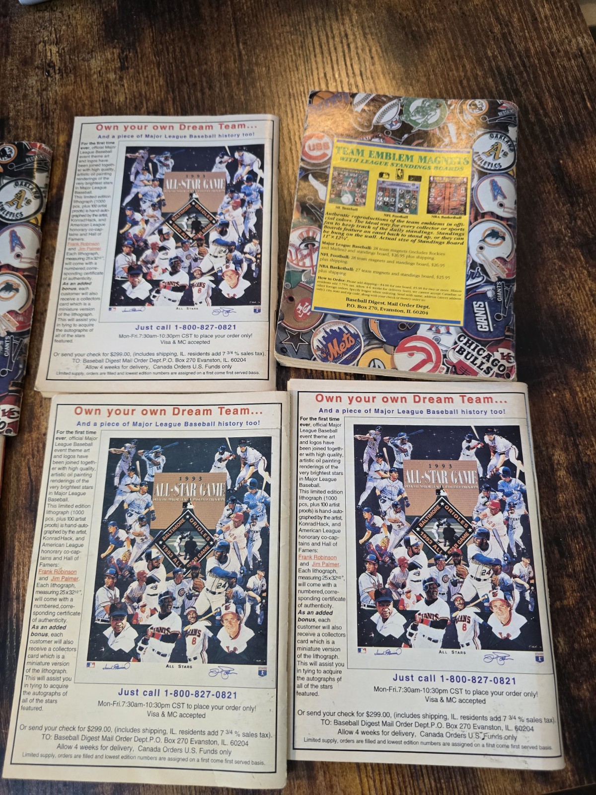 Lot Of 6 1994 Baseball Digest Various Conditions Mlb Sports Publication Vintage