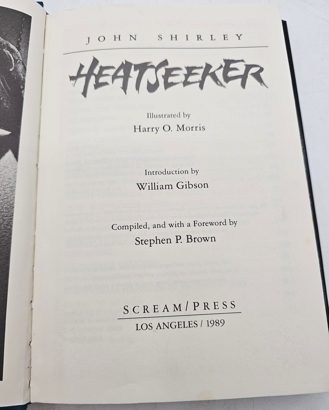 Heatseeker John Shirley 1989 1st Edition HC Scream Press Morris Illustrated