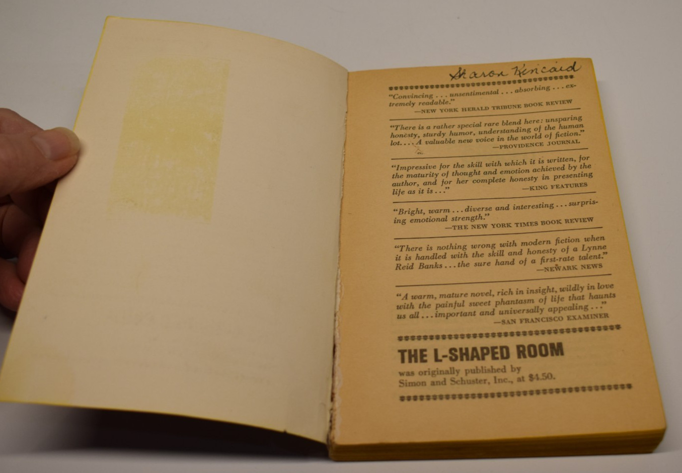1962 THE L SHAPED ROOM Lynne Reid Banks vtg paperback