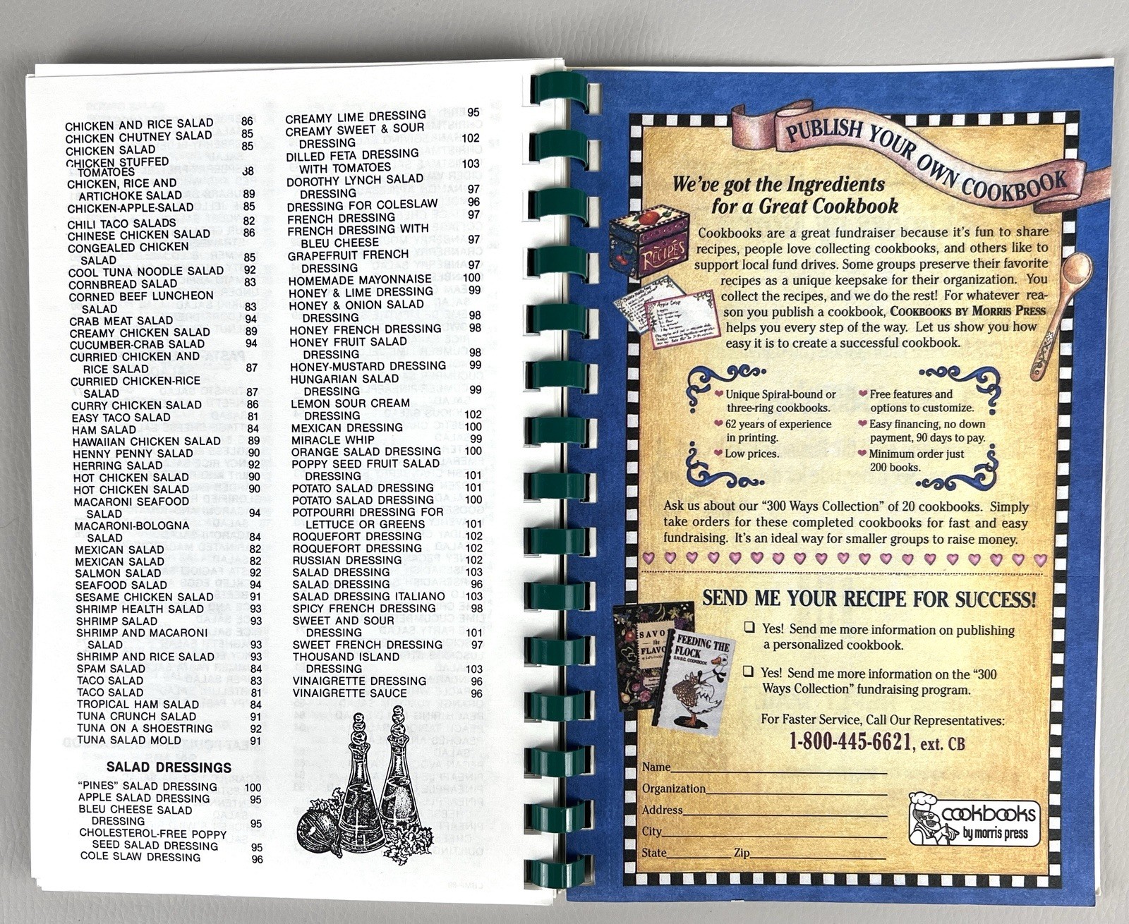 300 Ways With Salads Spiral Bound Cookbook By Morris Press 1995 Salad Recipes