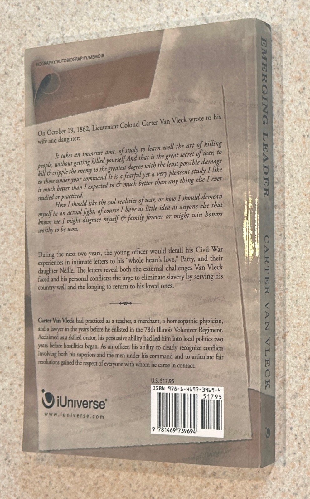 LEHR — Emerging Leader (Carter Van Vleck Civil War Letters) — 2012 SIGNED TPB