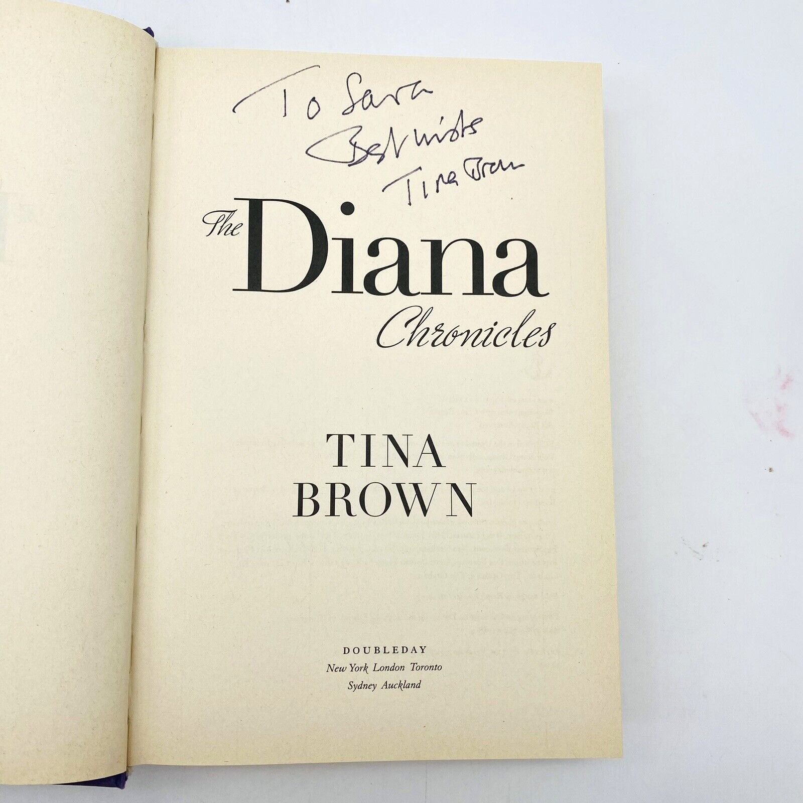 SIGNED The Diana Chronicles Tina Brown 2007 Hardcover Dust Jacket