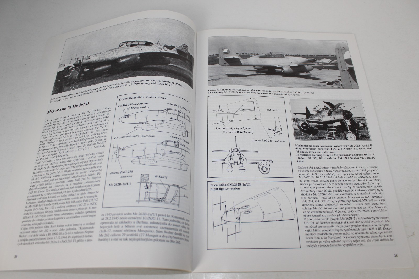 MBI Messerschmitt Me 262 – English/Czech Text – by Miroslav Balous 1st Ed 1995