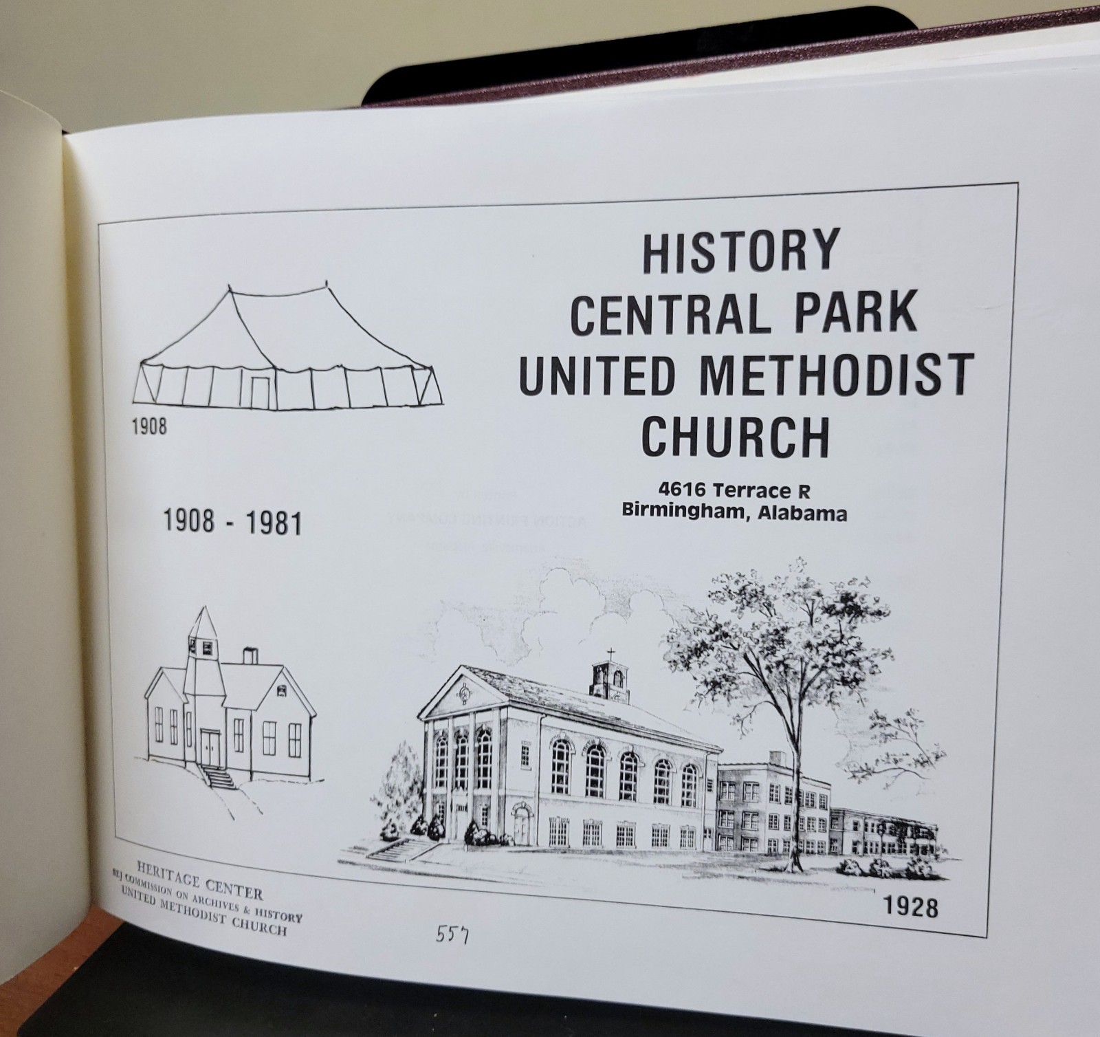 History of Central Park United Methodist Church 1908-1981 Birmingham Alabama