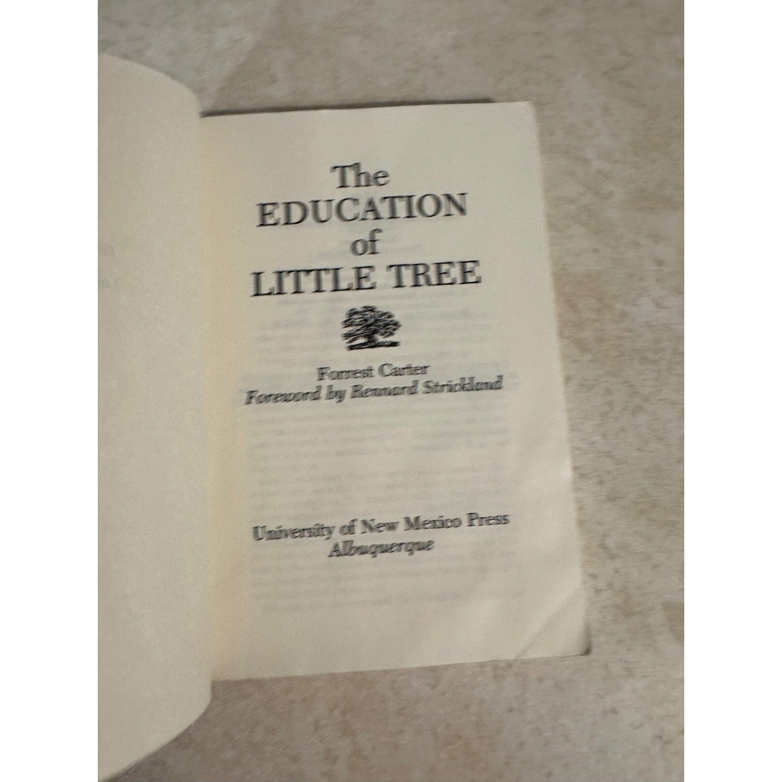 The Education of Little Tree Forrest Carter 1986 UNM Press Paperback ABBY Award