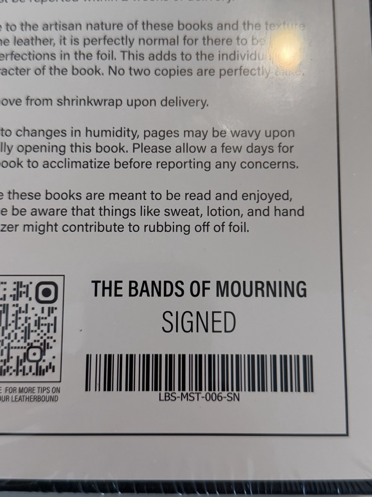 Mistborn Bands of Mourning by Brandon Sanderson 2025 Leatherbound *SIGNED*