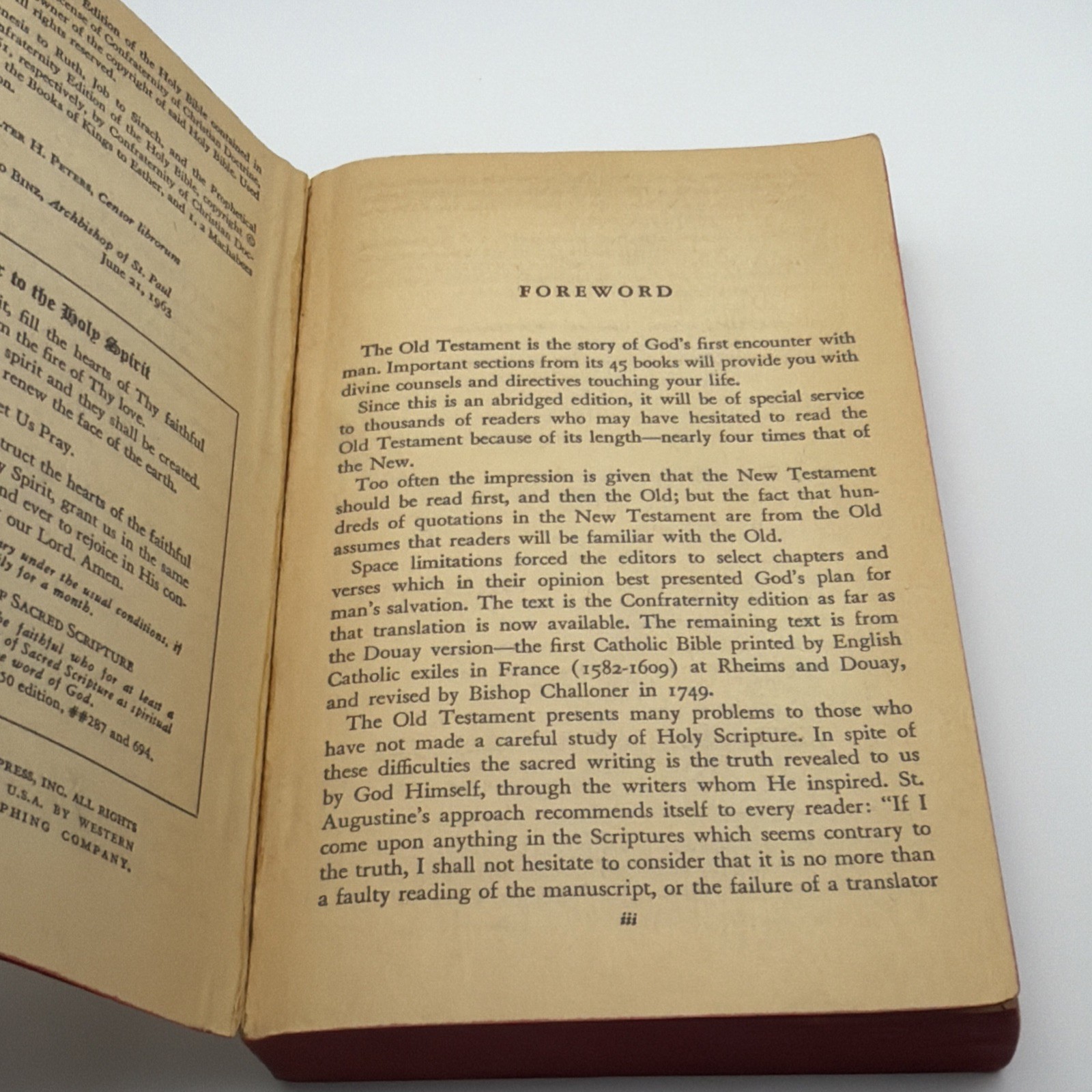 The Old Testament sc Authorized Catholic Edition 1963 Western Press Religious