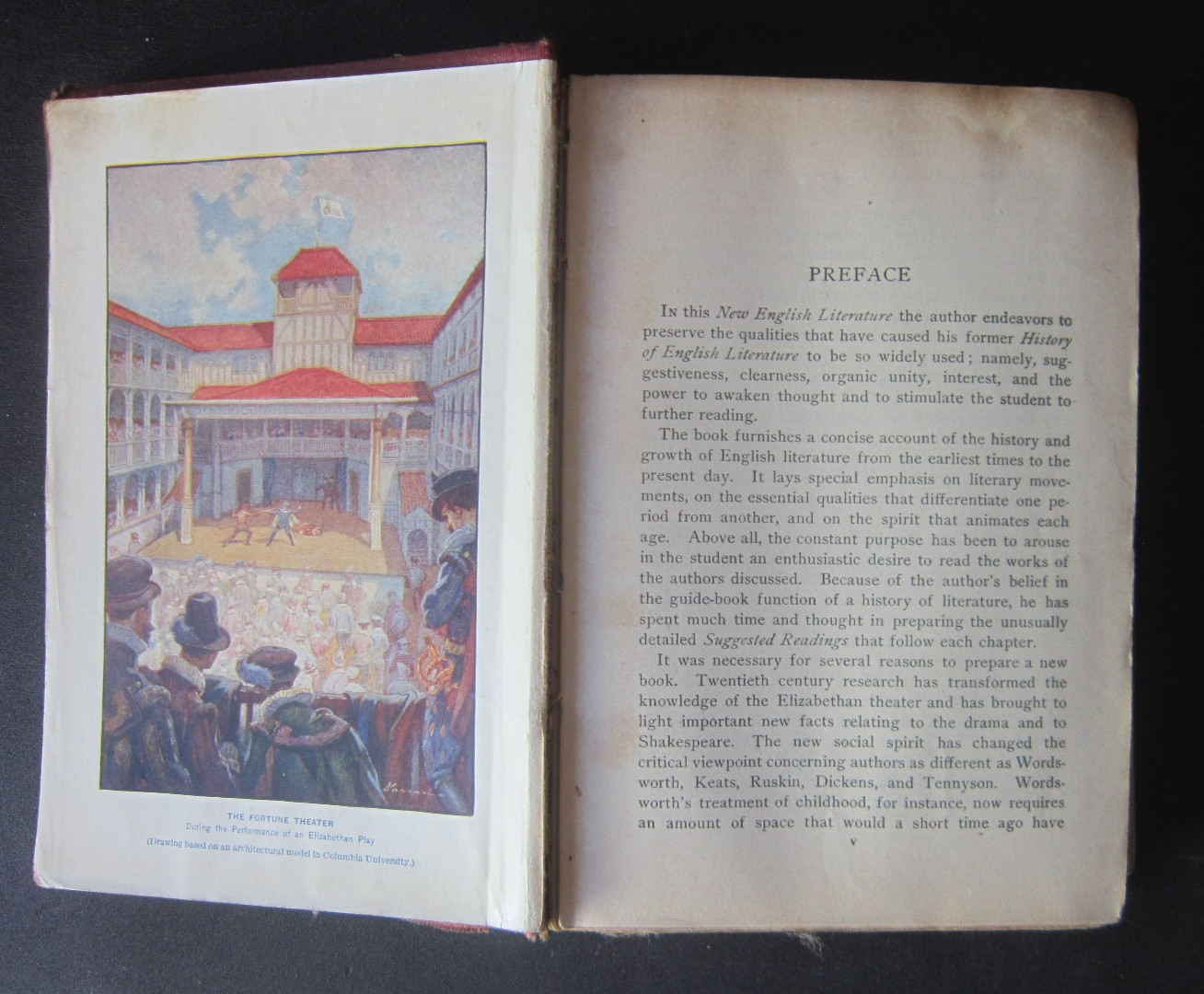 Vintage Early 1900s NEW ENGLISH LITERATURE HARDCOVER BOOK 632 pages School