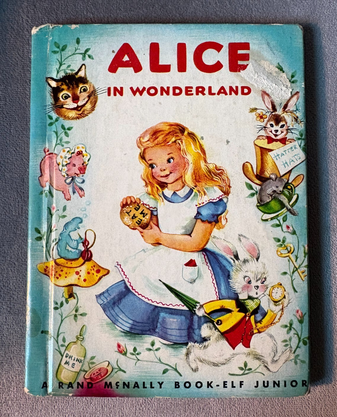 Vintage Alice in Wonderland Rand McNally Book Elf Juniors 1950 Lewis Carroll