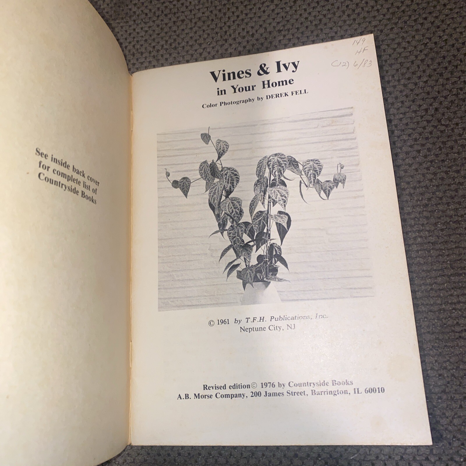 Vines & Ivy in Your Home-Countryside Books (1976, Illustrated, Paperback)