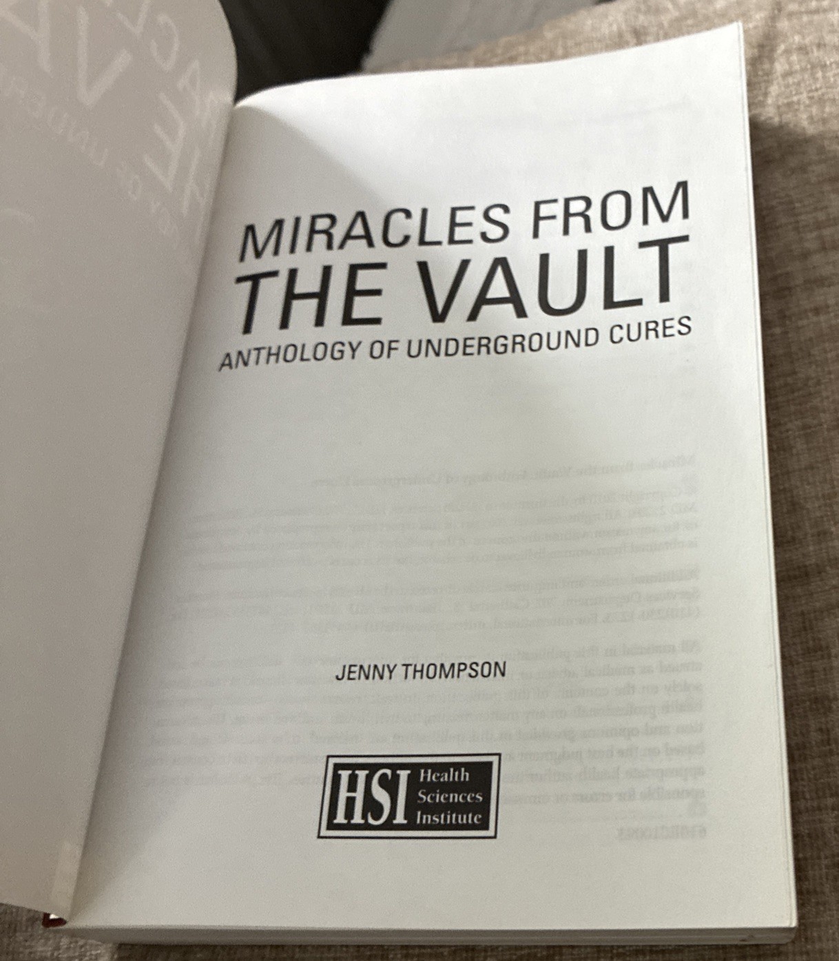 Miracles From The Vault Anthology Of Underground Cures by Jenny Thompson HSI