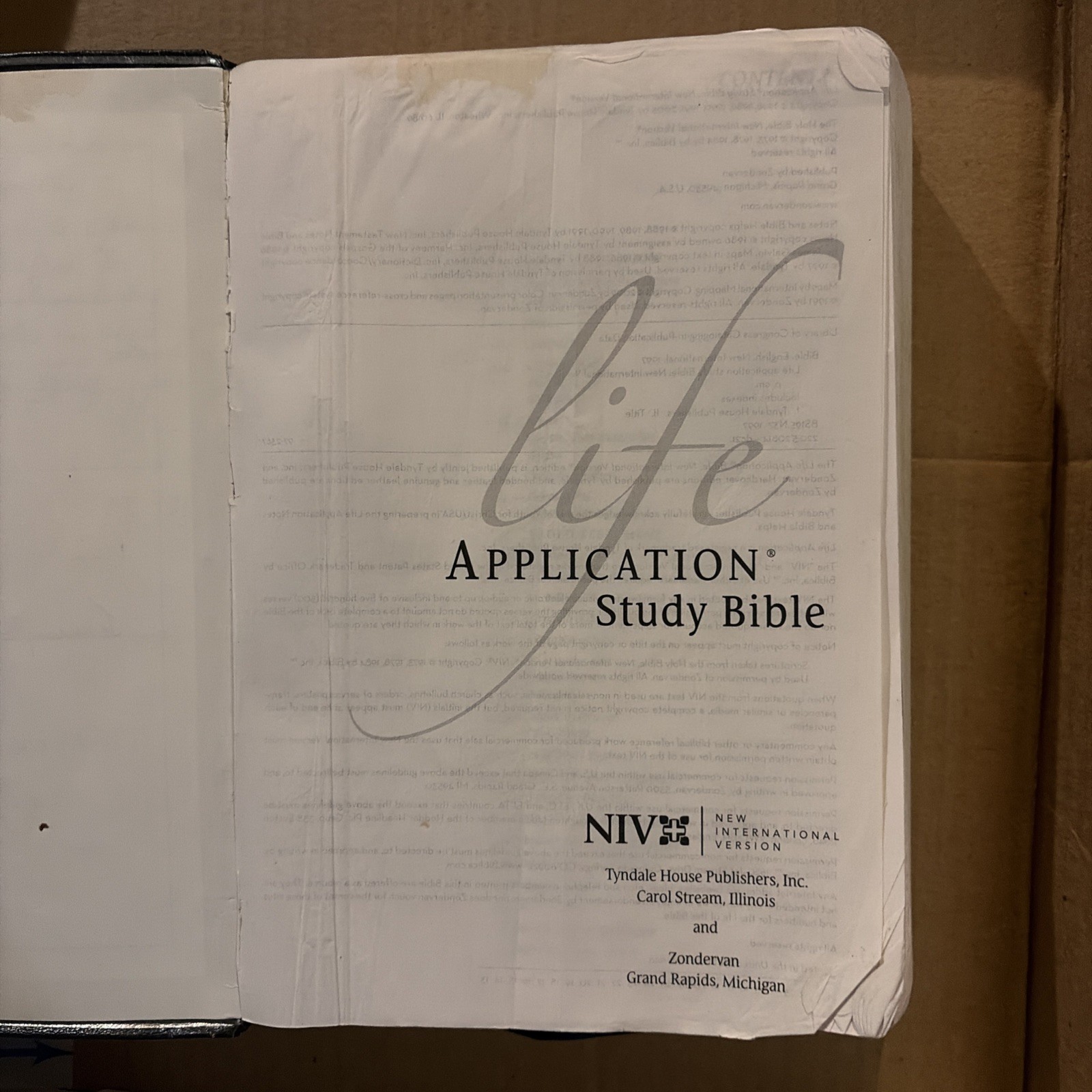 NIV Life Application Study Bible Bonded Leather ZONDERVAN TYNDALE