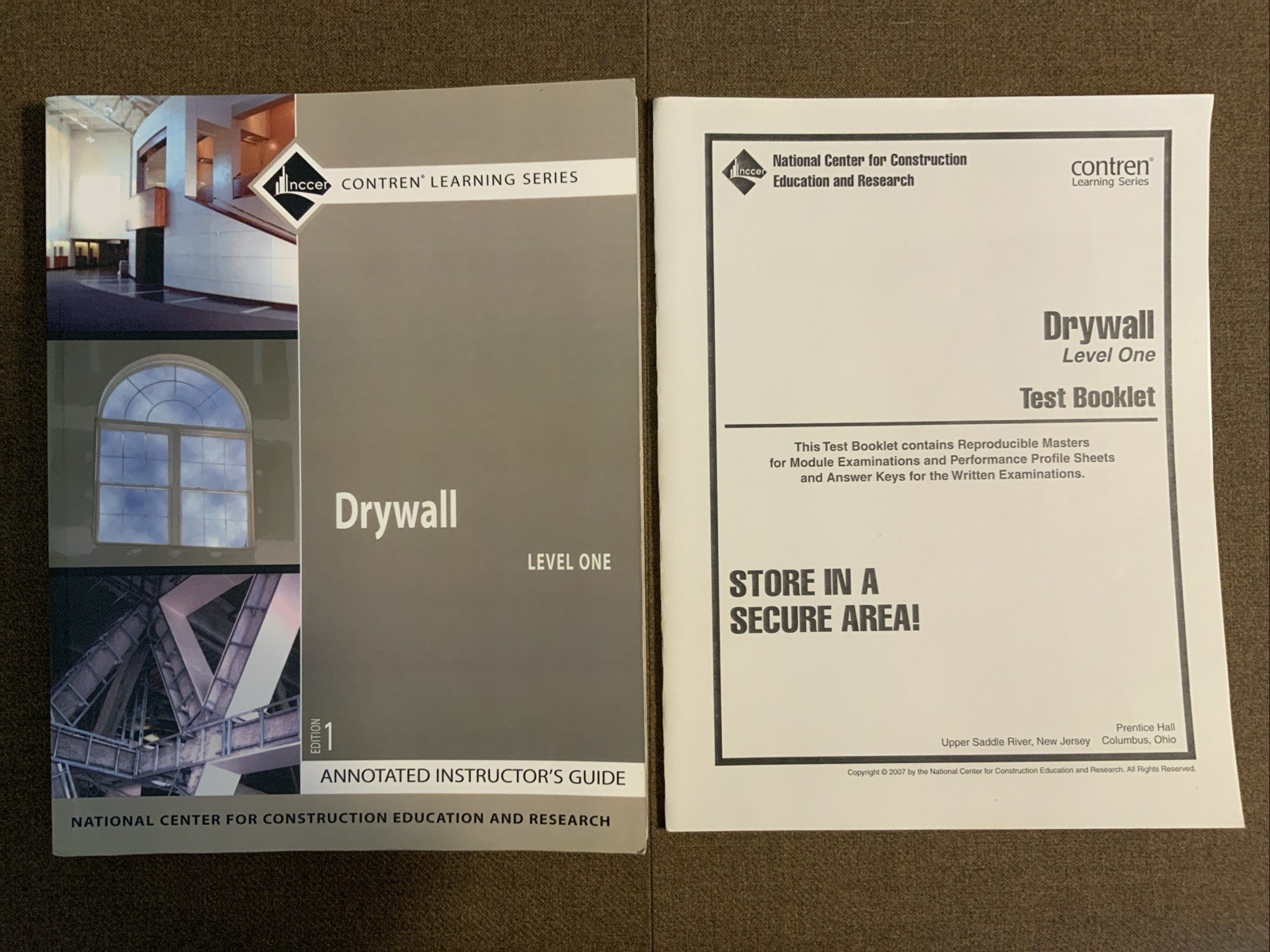 Drywall Level One 1st Ed. Annoted Instructor’s Guide By NCCER + TEST Booklet