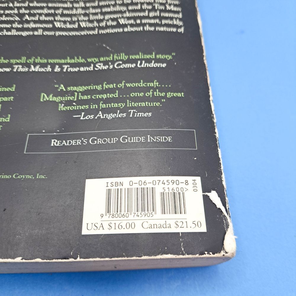 Wicked Gregory Maguire Novel Broadway Musical Inspiration Book Fiction Fantasy