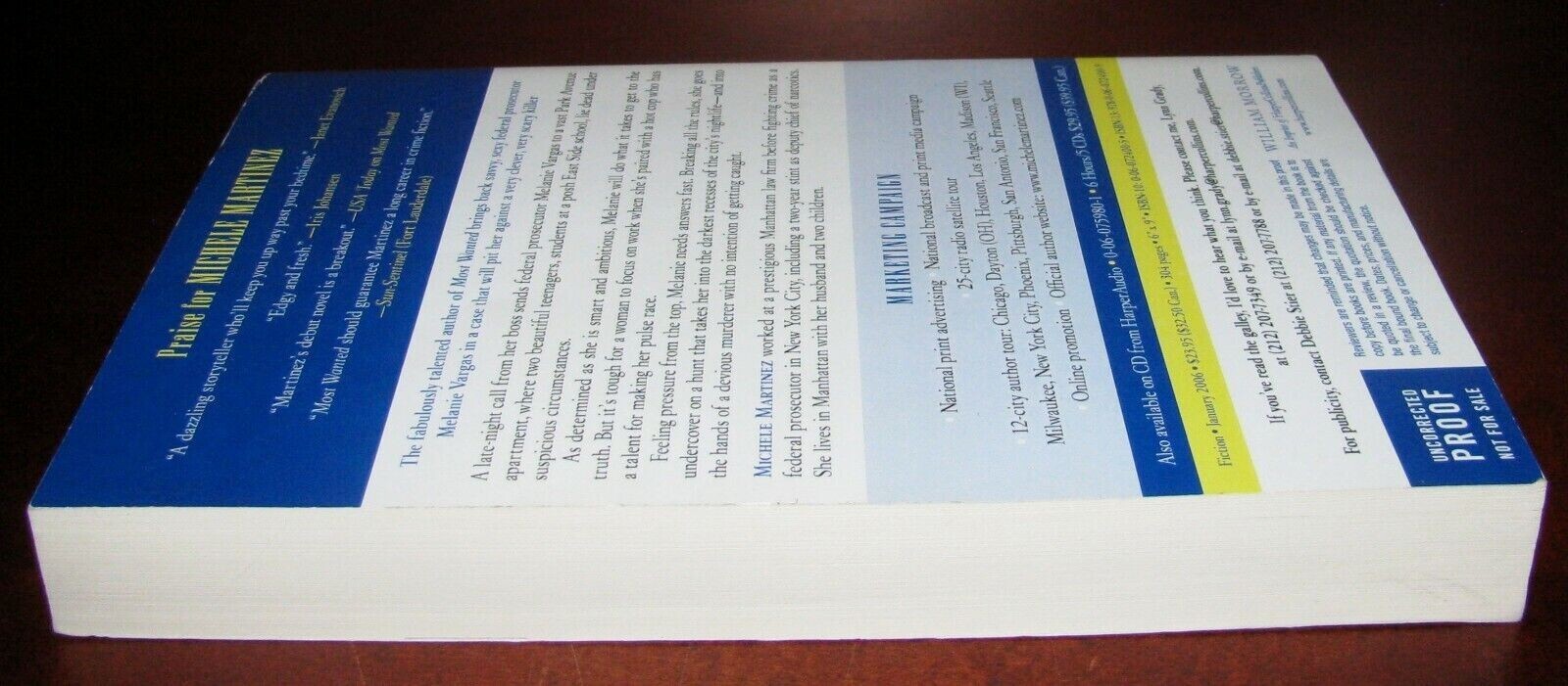 The Finishing School Michele Martinez Signed ARC Uncorrected Proof Morrow 2006
