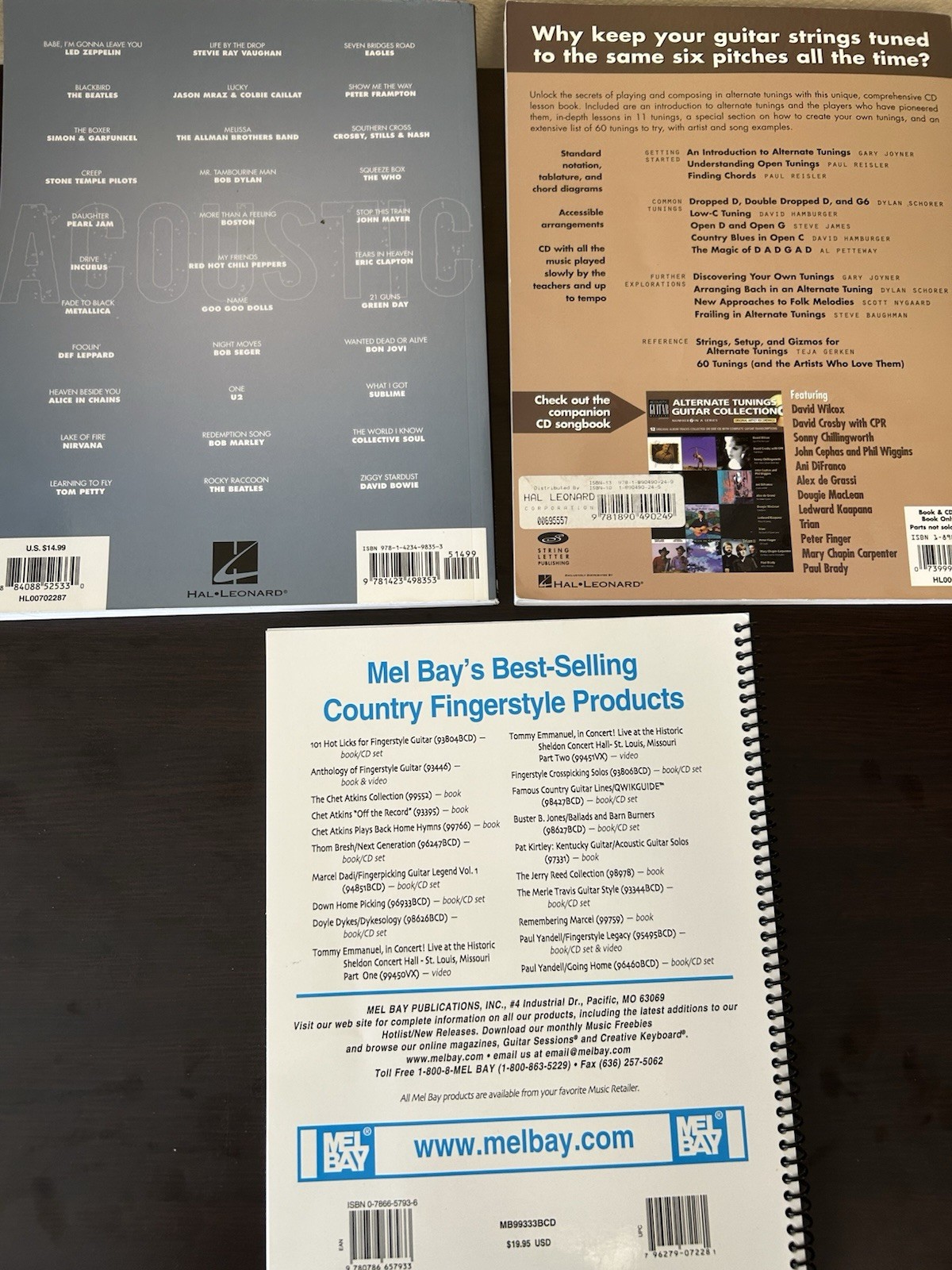 3 Guitar Instruction Books Lot Fingerstyle Acoustic Tabs Alternate Tunings