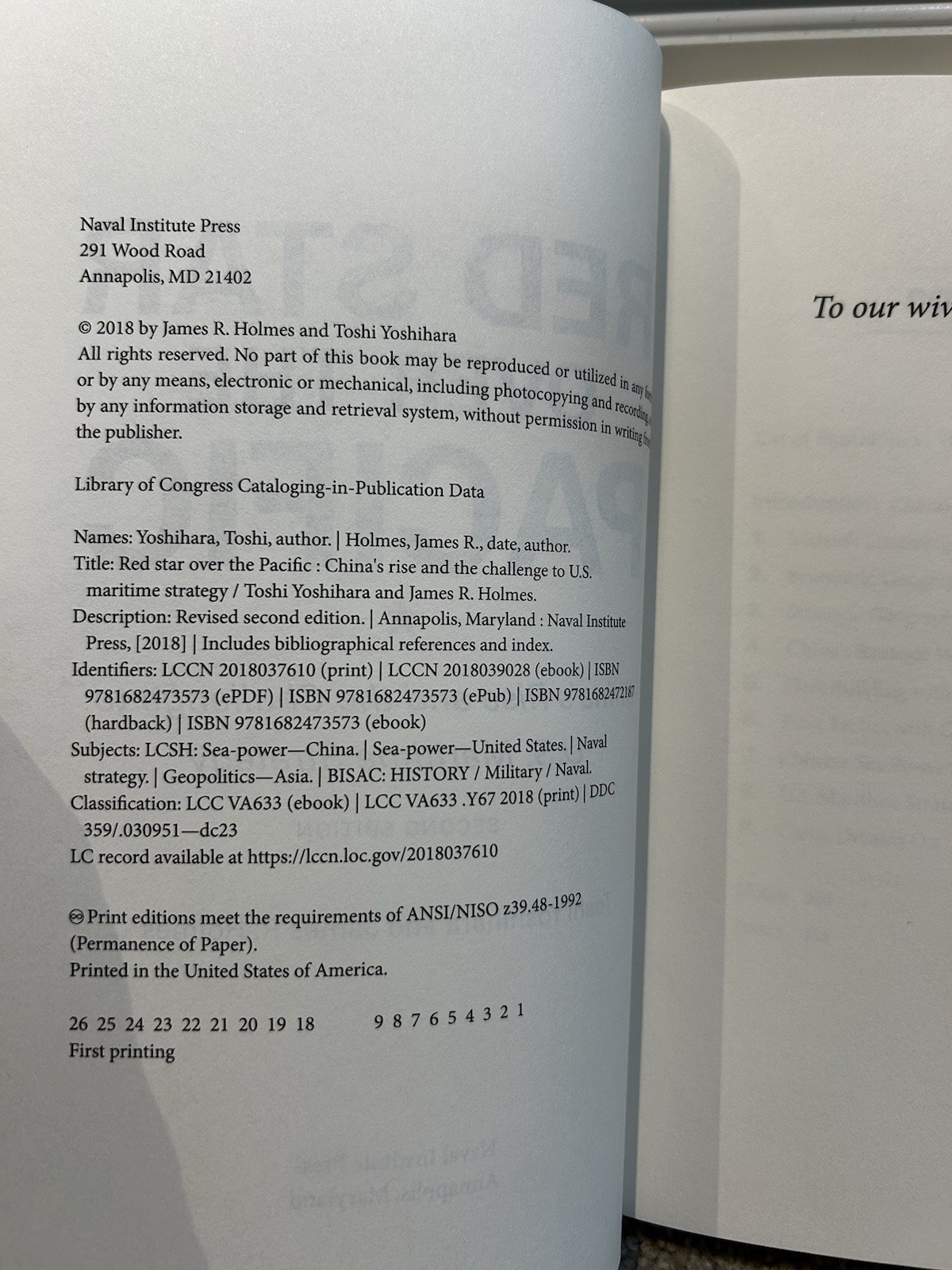 Red Star over the Pacific Yoshihara Holmes 2nd Ed China’s U.S. Maritime Strategy