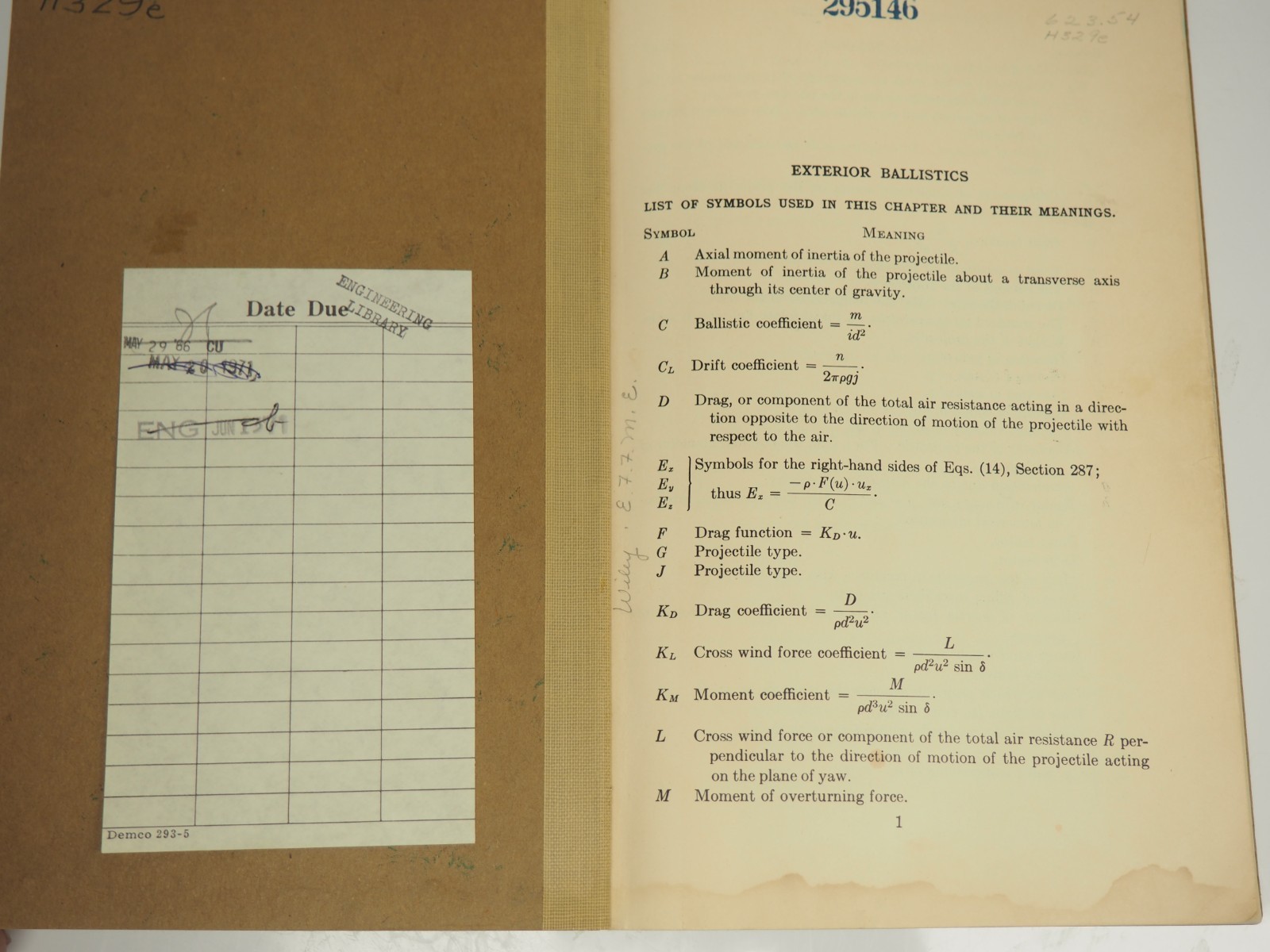 Exterior Ballistics: Elements of Ordnance – Thomas J. Hayes (John Wiley 1938)