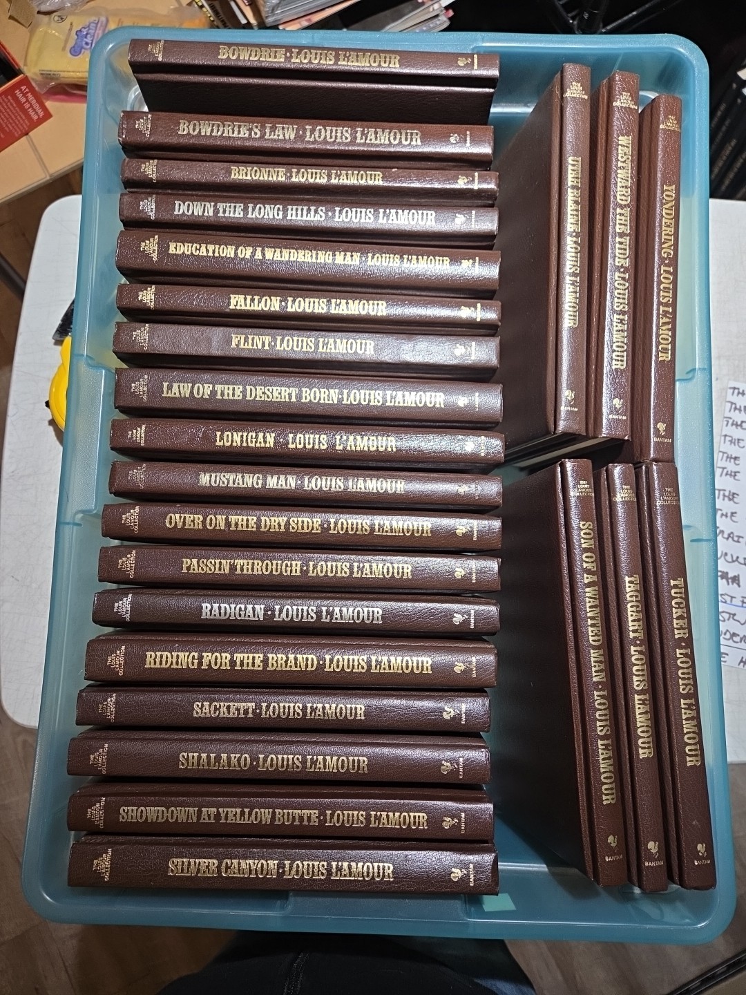 LOUIS L’AMOUR LEATHERETTE BOOKS – LOT OF 24