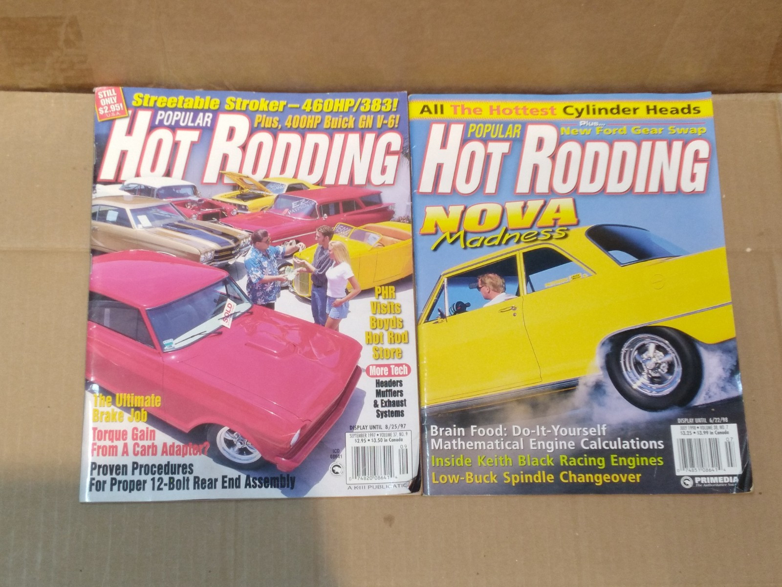 2- POPULAR HOT RODDING Magazine September 1997 Vol 37 #9 & July 1998 Vol 88 #7