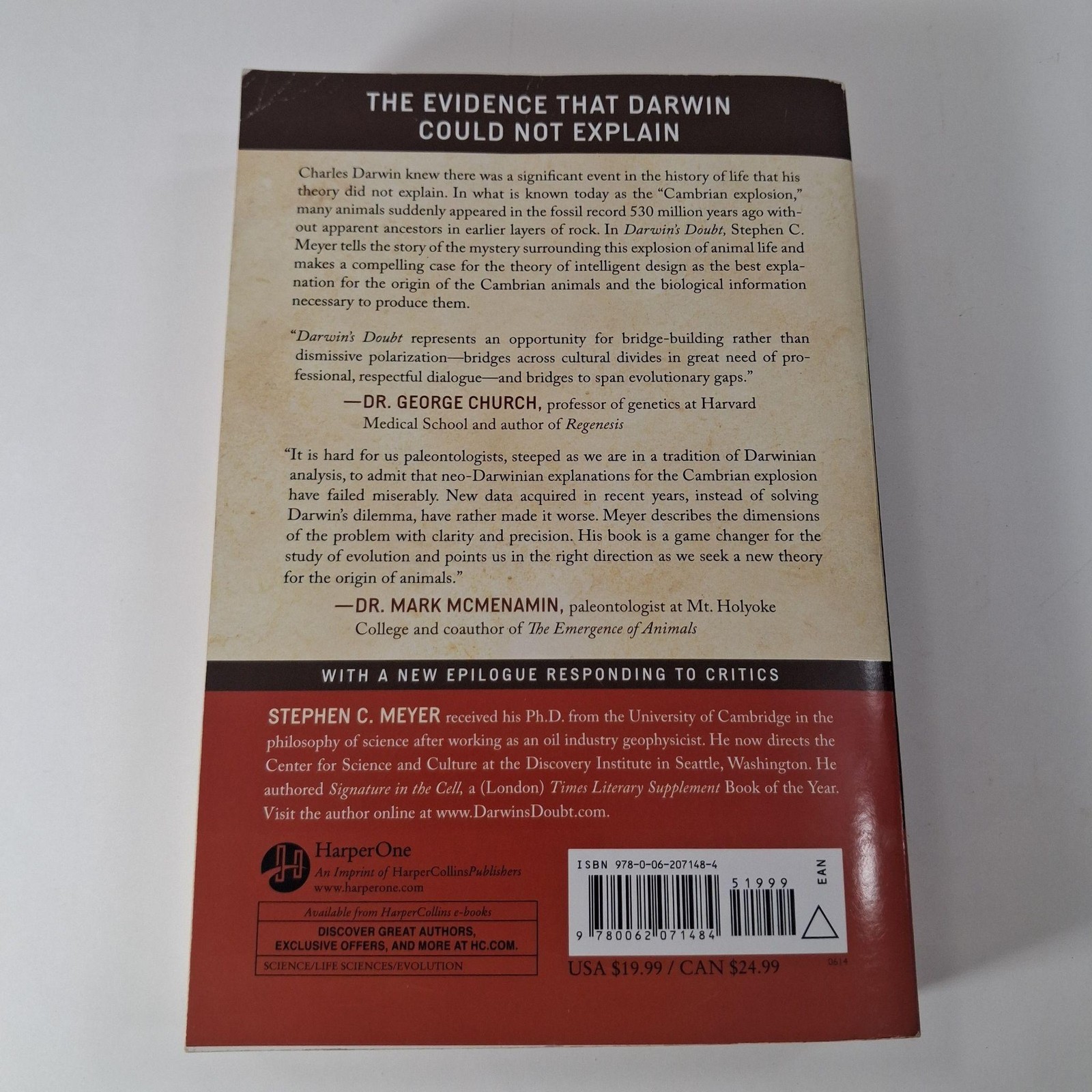 Darwin’s Doubt: Animal Life & Intelligent Design By Stephen C Meyer (2014 PB)