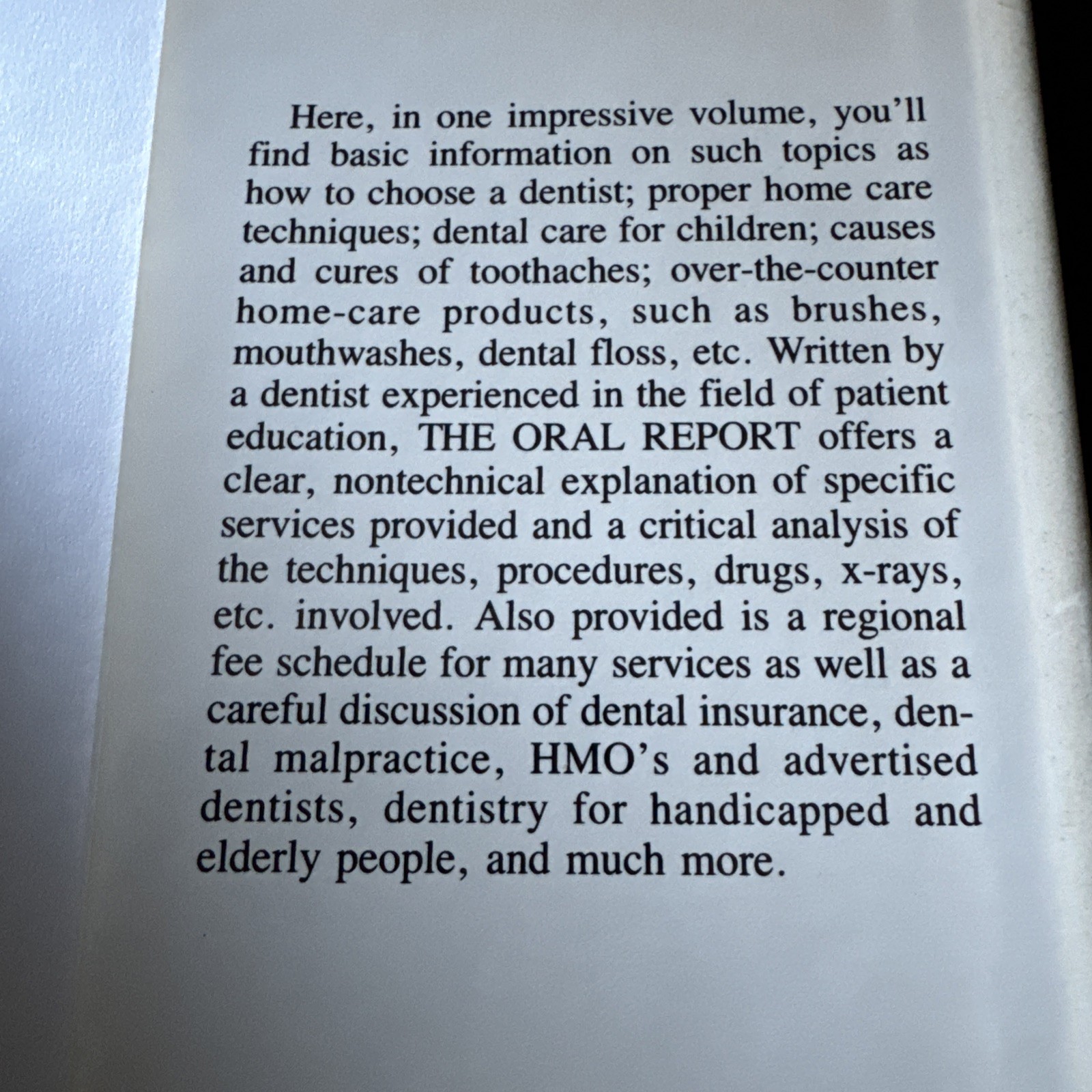 JERRY TAINTOR Oral Report, Consumer’s Commonsense Guide to Better Dental Care