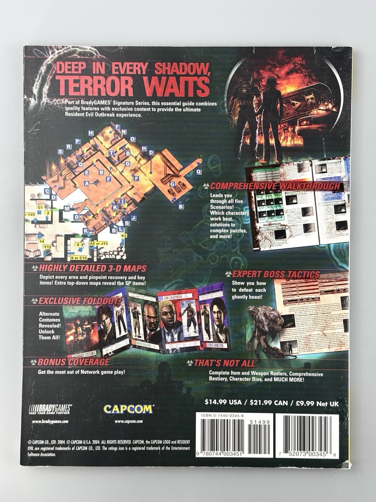 Resident Evil: Outbreak Official Strategy Guide BradyGames Capcom Paperback 2004