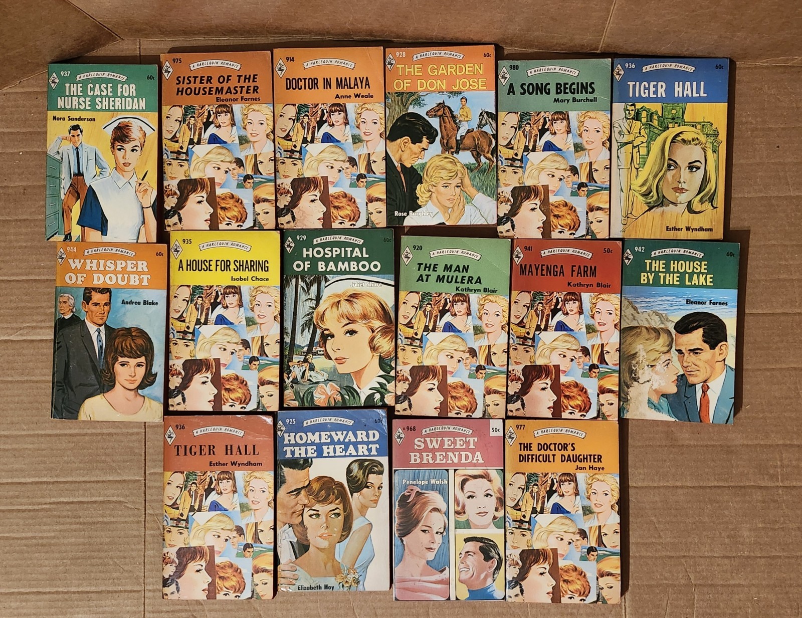 Harlequin Romance Lot Of 51 Paperbacks Books Series 400-1200 Vintage 1957-69