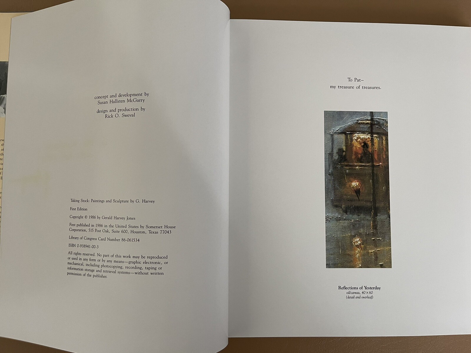 Taking Stock: Paintings and Sculpture by G. Harvey 1st Ed Signed With Vignette