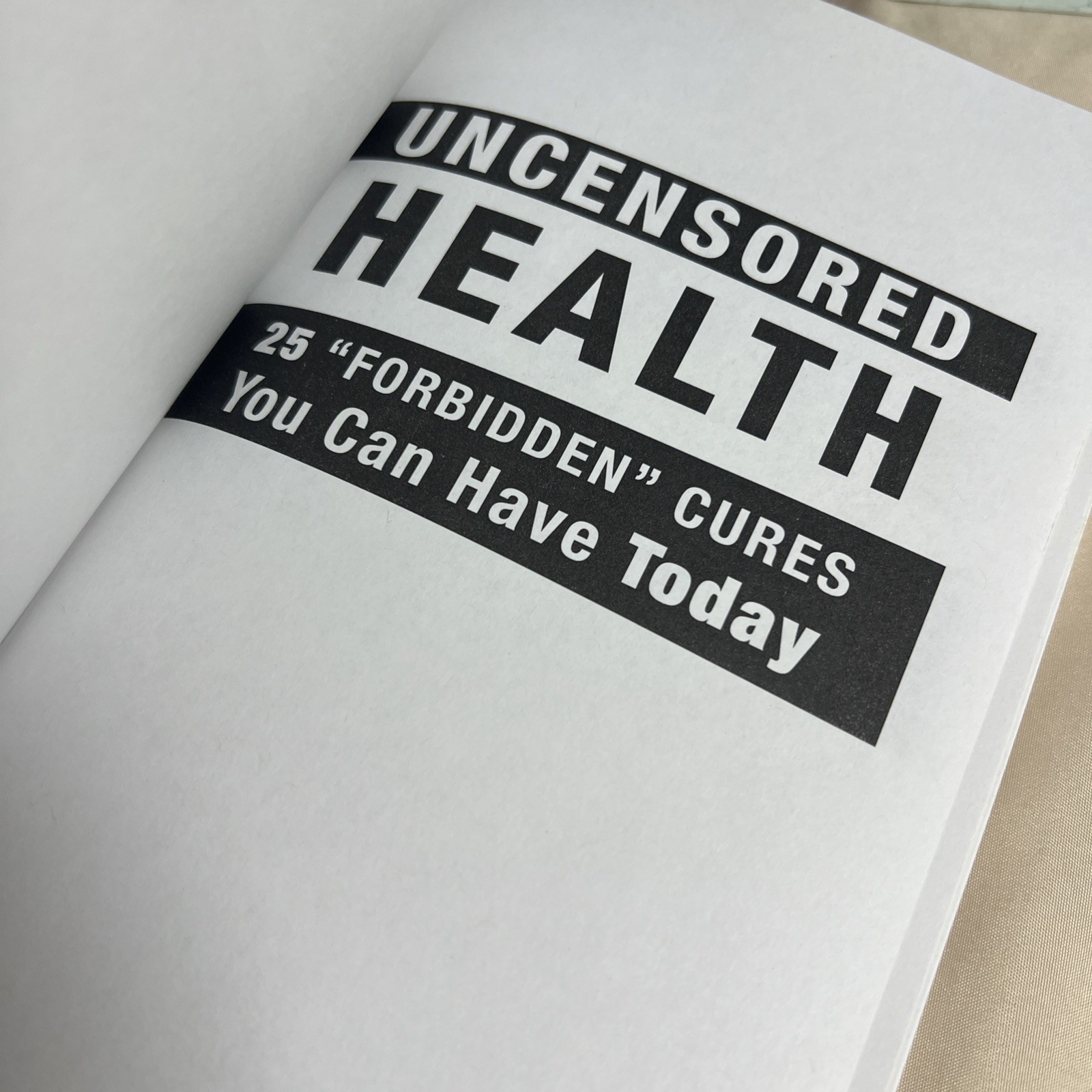 Uncensored Health 25 “Forbidden” Cures You Can Have Today Paperback